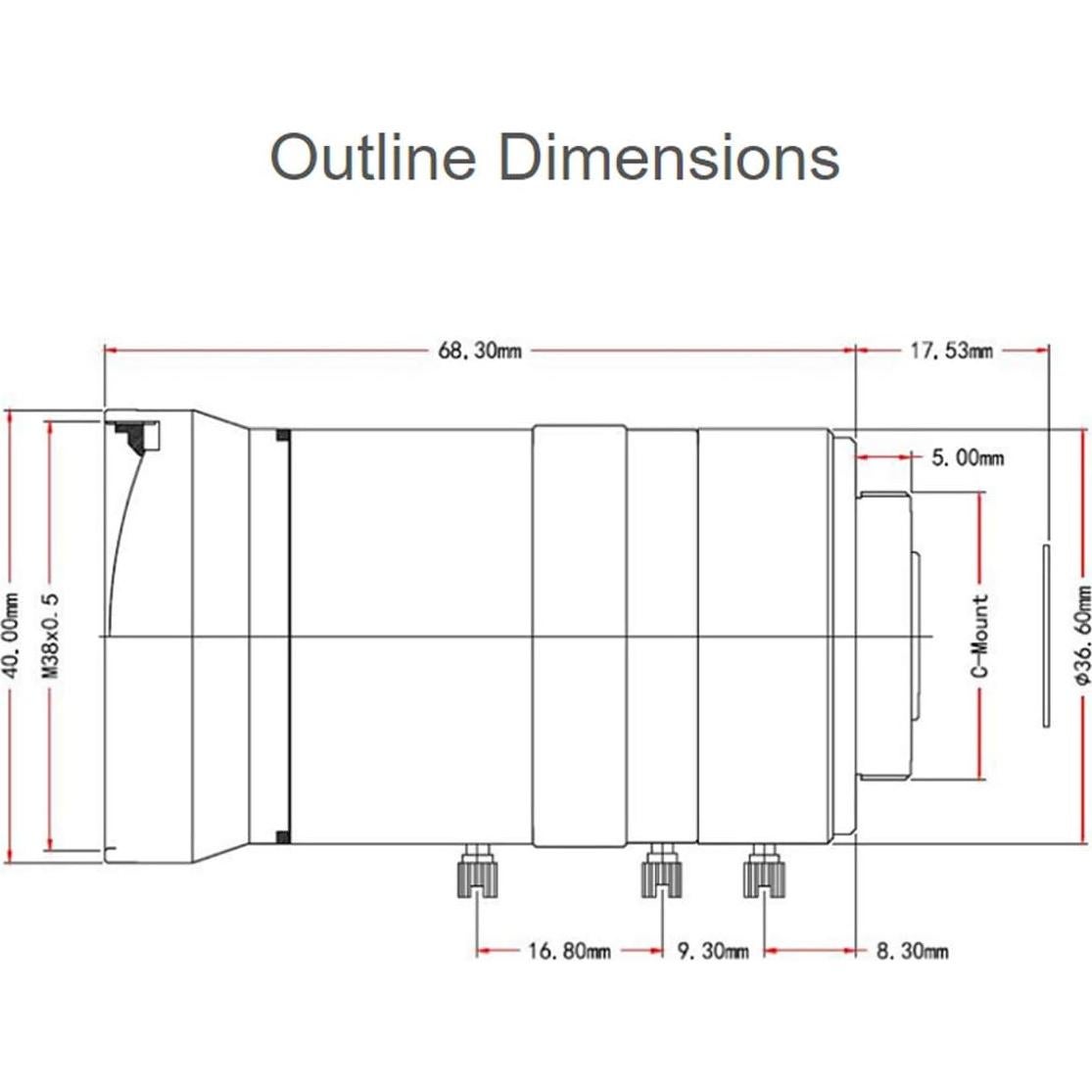 Lente de Zoom 8-50mm Waveshare para Cámara HQ Raspberry Pi