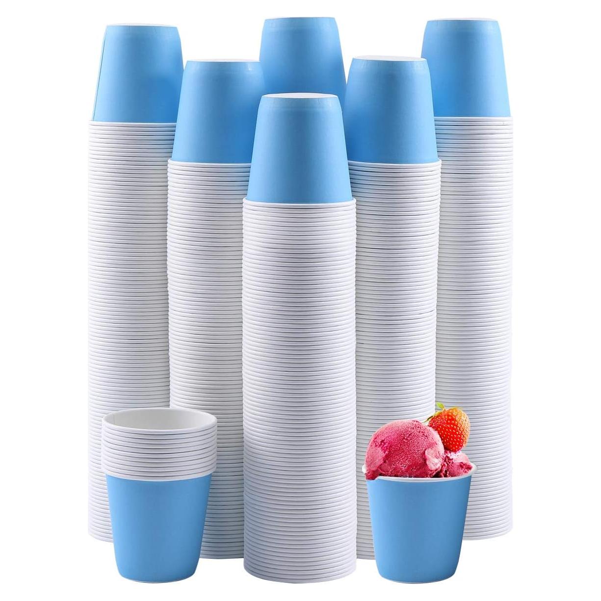 Vasos de Papel Desechables Turbo Bee 600 Unidades 3 oz Azules