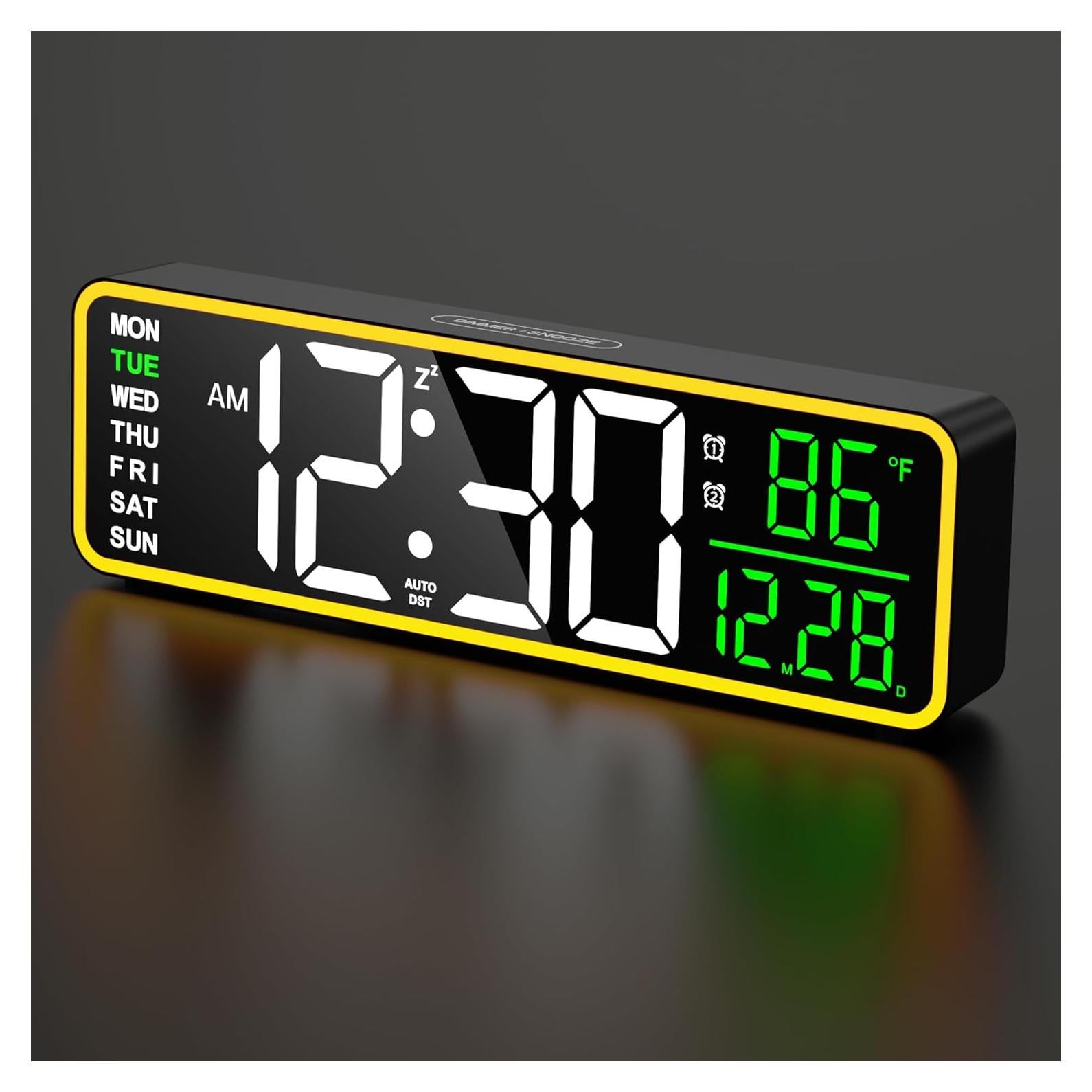 Reloj de Alarma Digital LEIKE 9" Pantalla LED Fuerte Negro
