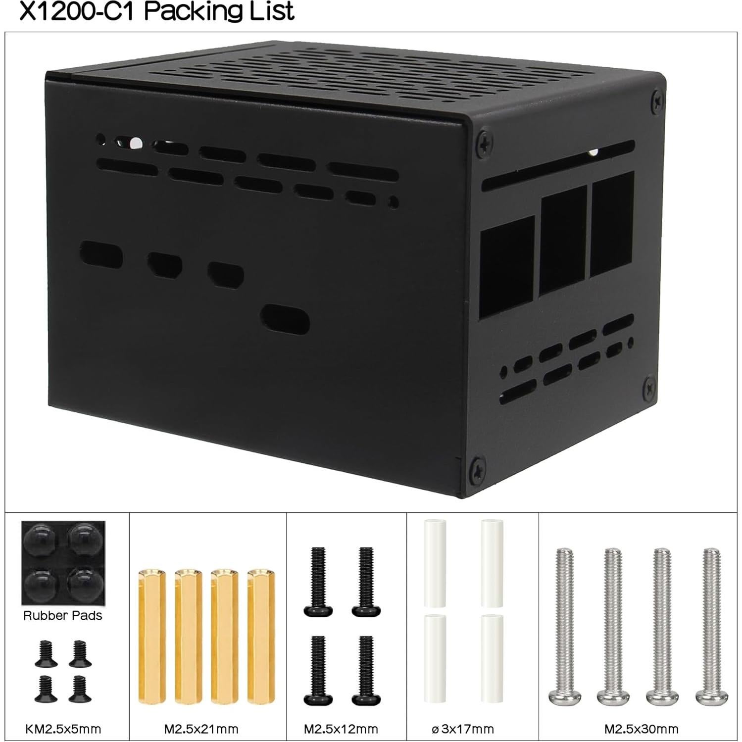 Caja de Metal Geekworm X1200-C1 para Raspberry Pi 5 con UPS