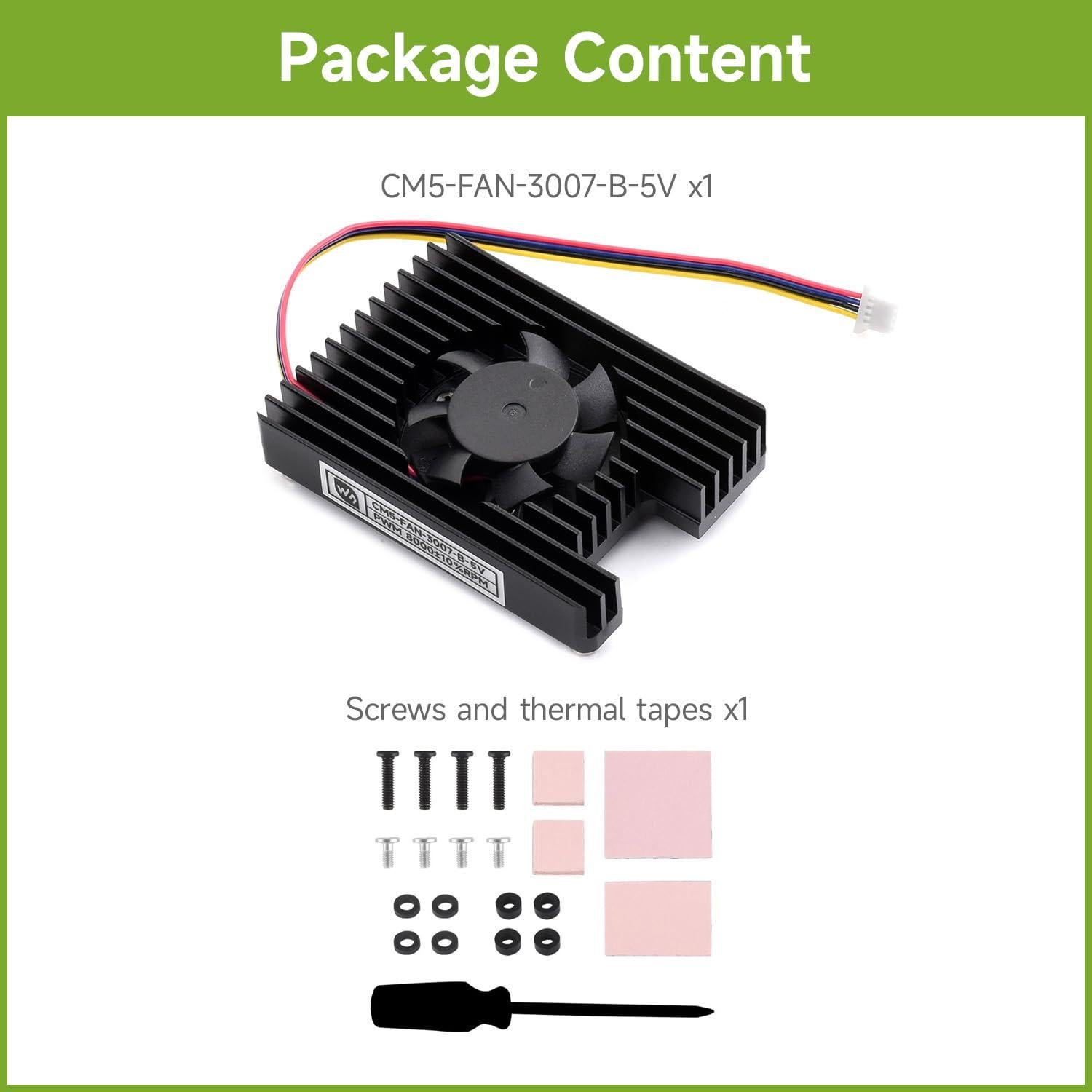 Ventilador de Refrigeración Waveshare CM5 3007 para Raspberry Pi