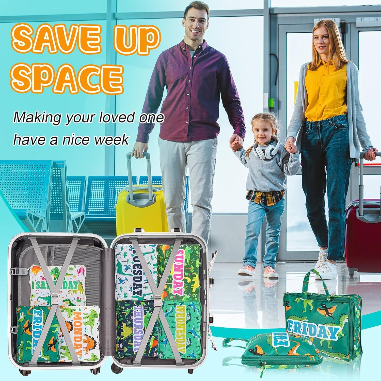 Cubos de Empaque Paterr 7 Pcs Dinosaurio para Niños