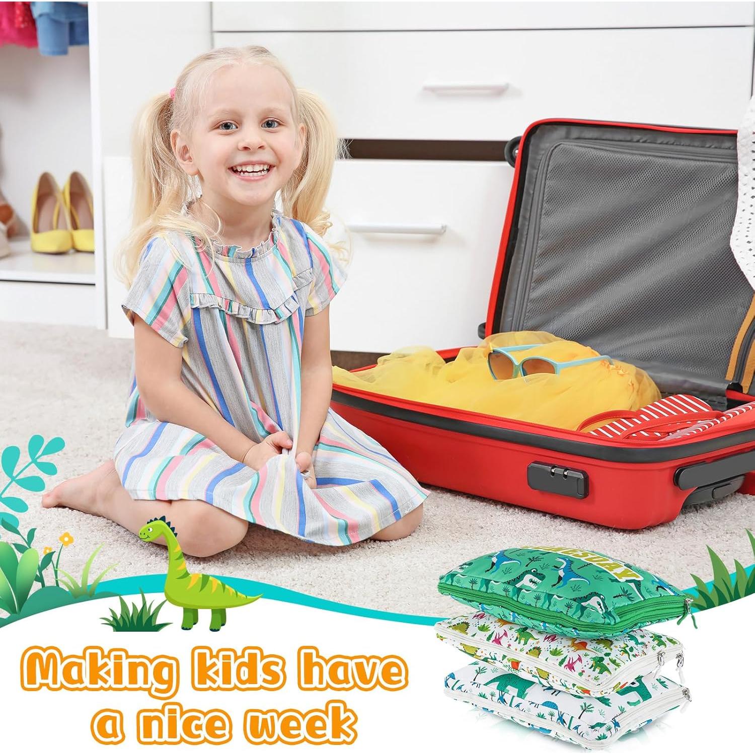 Cubos de Empaque Paterr 7 Pcs Dinosaurio para Niños