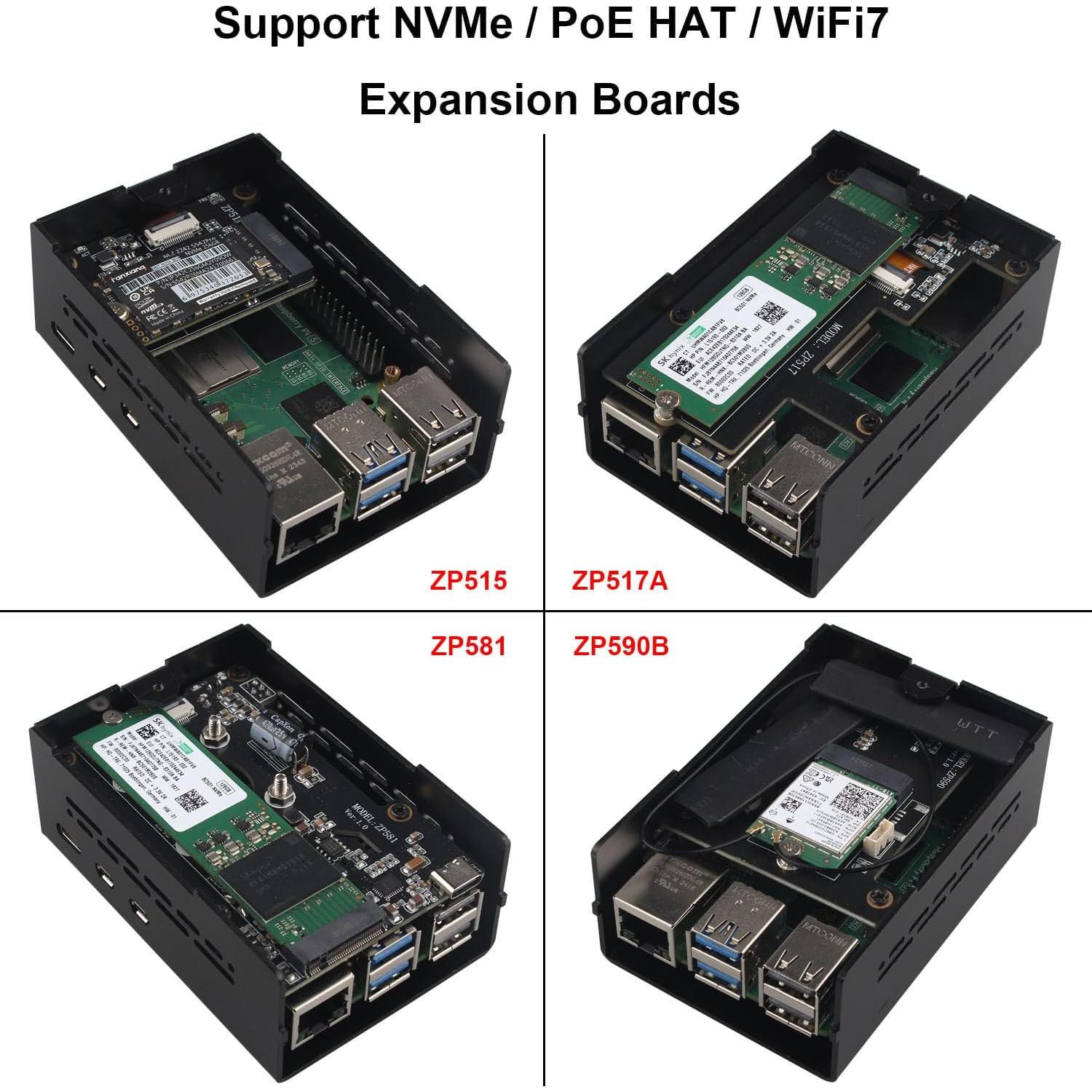 Caja de Aluminio ZDE para Raspberry Pi 5 con Soporte PCIe