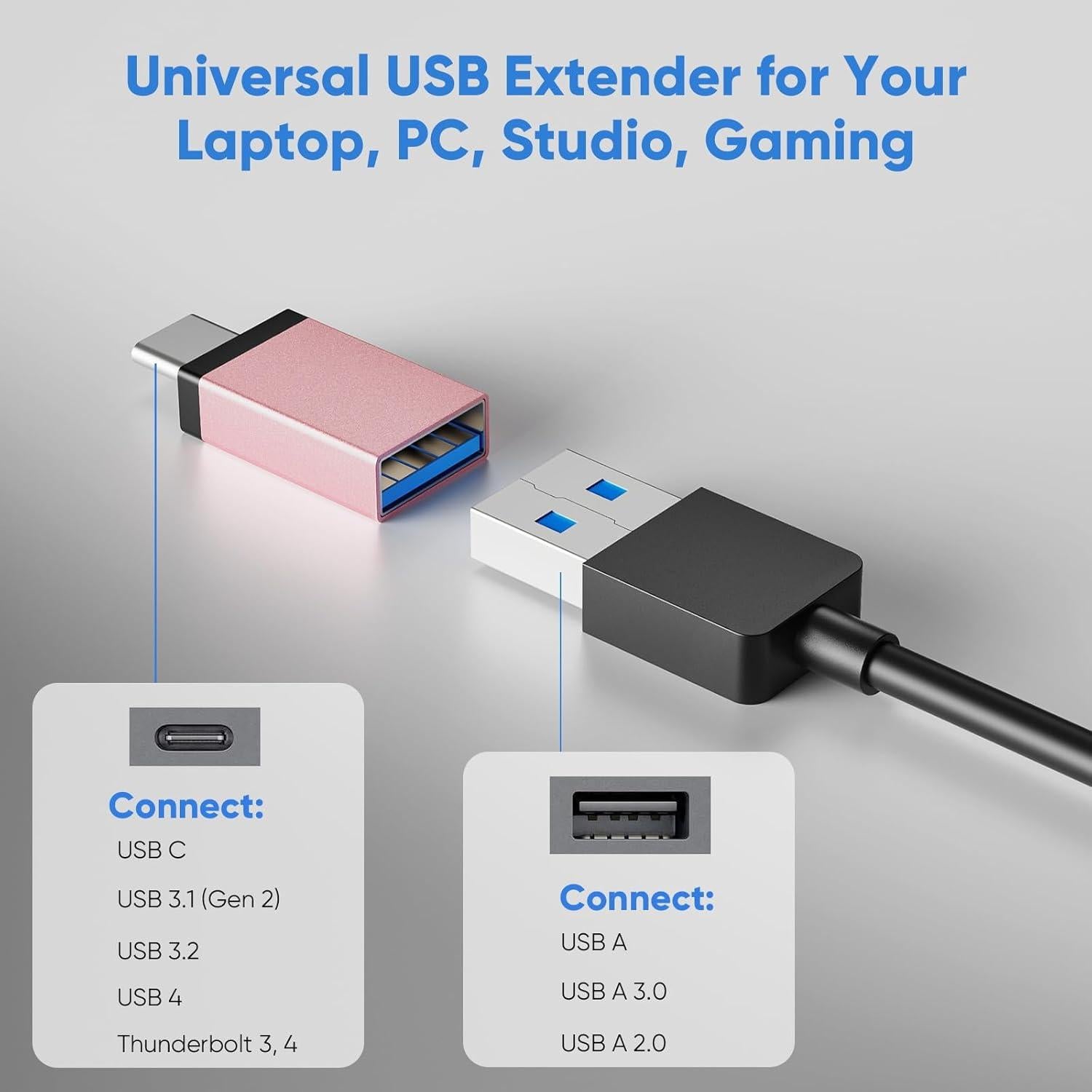 Hub USB 3.0 YaimhSound Rosa 4 Puertos para Laptop y PC
