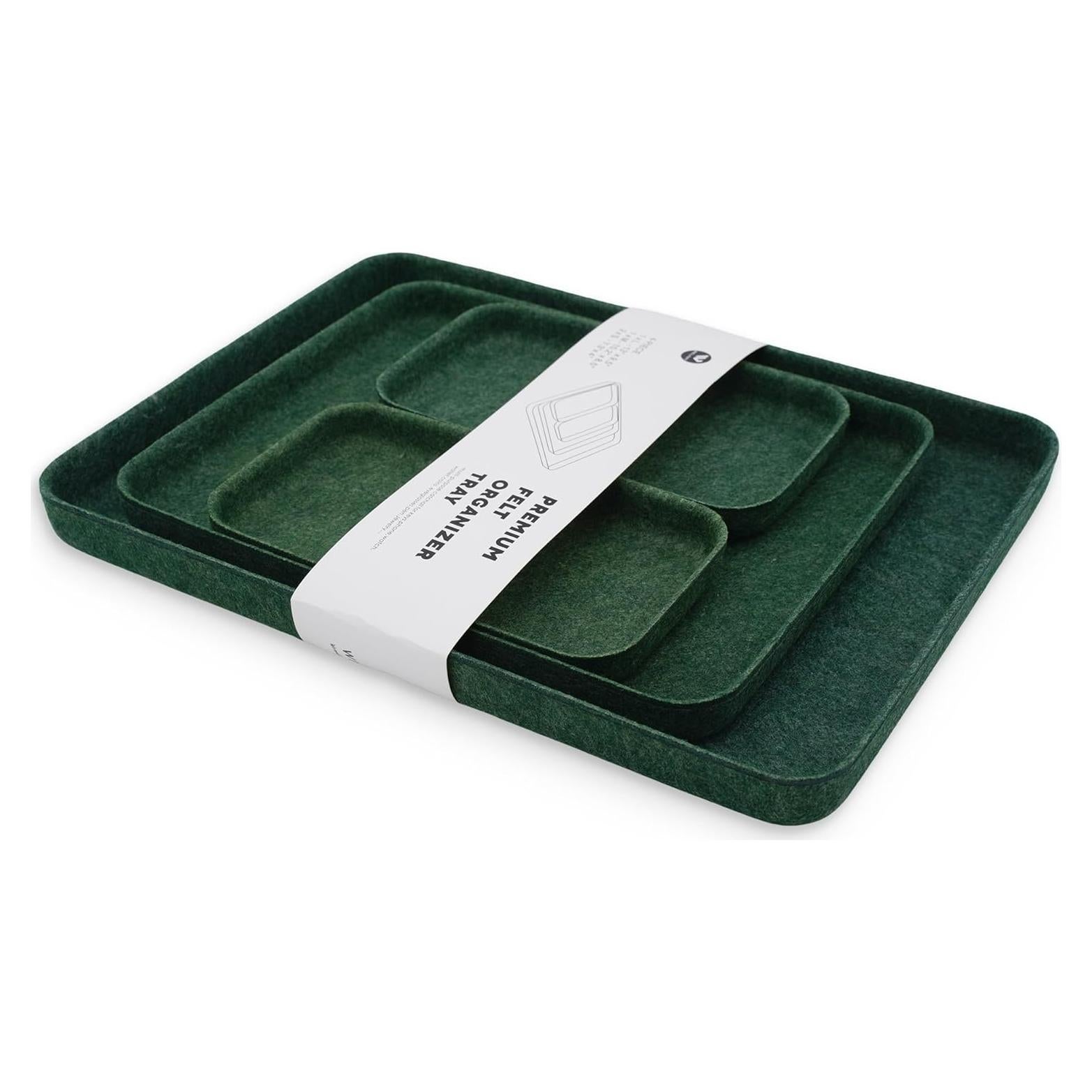 Organizador de escritorio Welaxy EDC Catchall 4 piezas fieltro verde