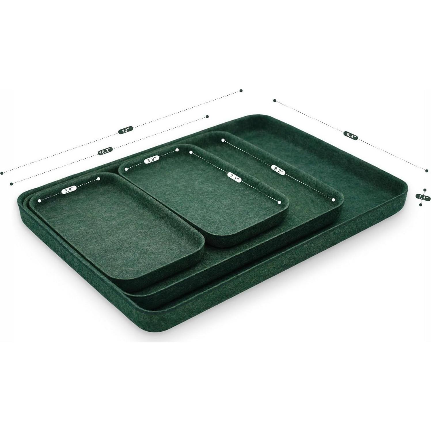 Organizador de escritorio Welaxy EDC Catchall 4 piezas fieltro verde