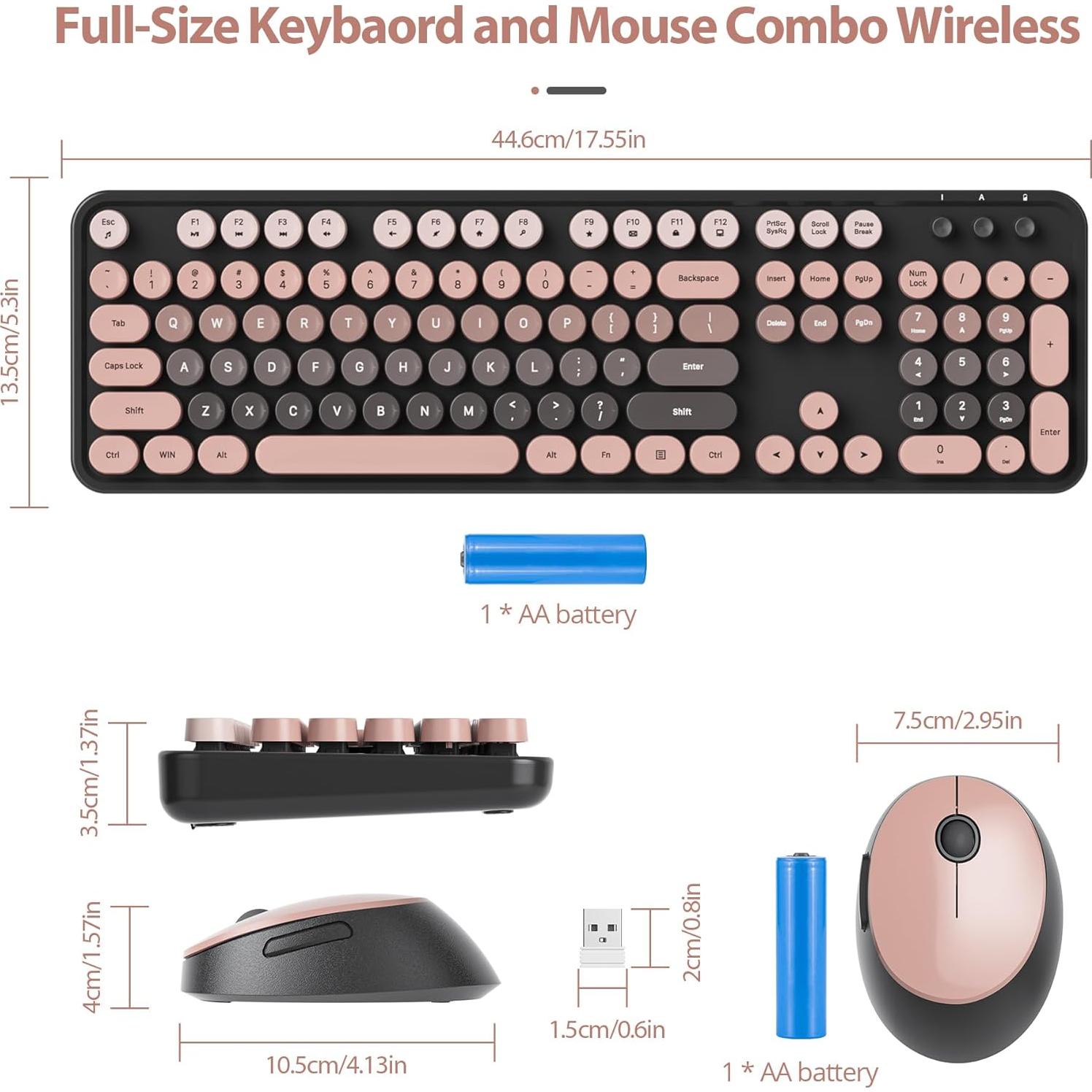 Conjunto Teclado y Ratón Inalámbrico SbocKeeb Retro 104 Teclas