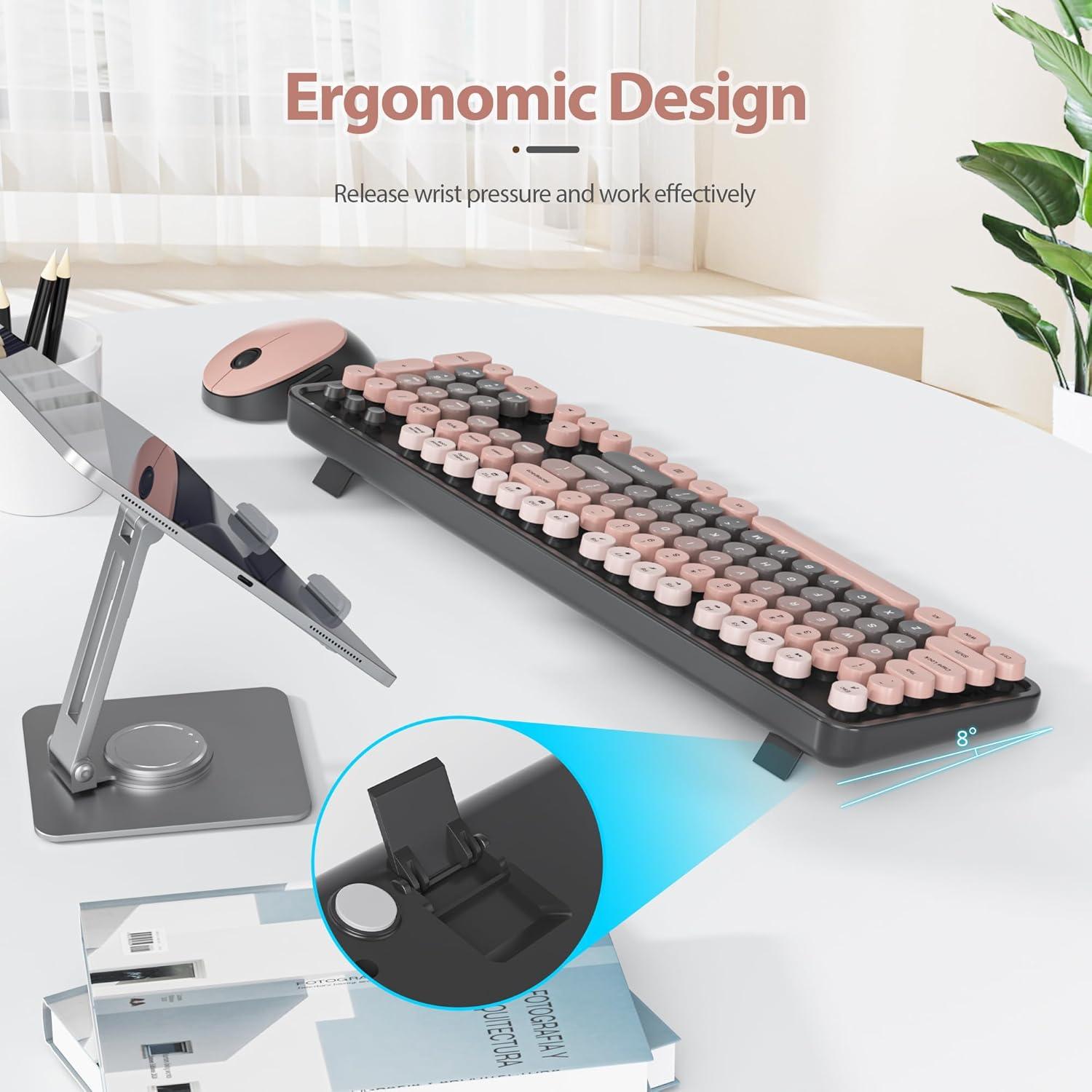 Conjunto Teclado y Ratón Inalámbrico SbocKeeb Retro 104 Teclas