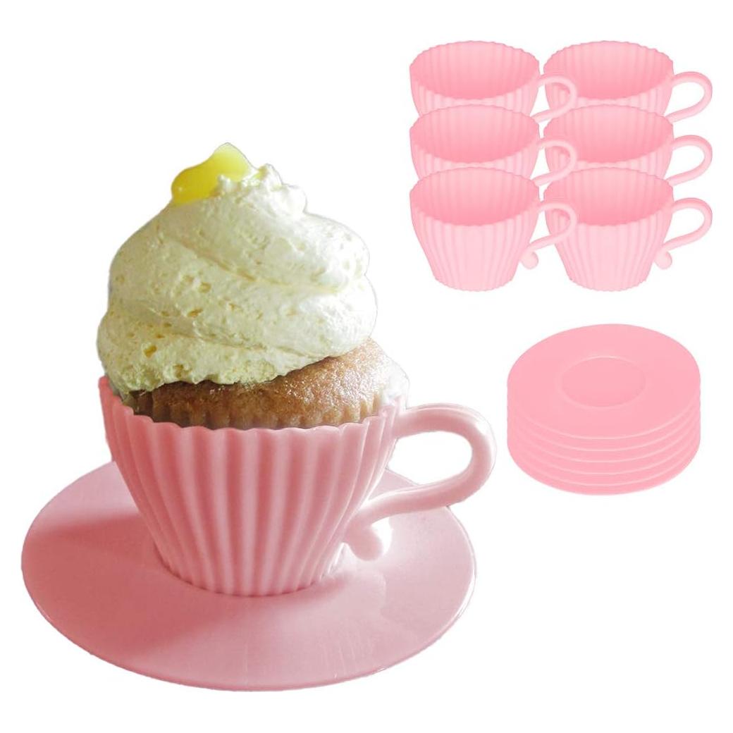 Set de 12 Moldes para Cupcakes de Silicona Evelots - Rosa