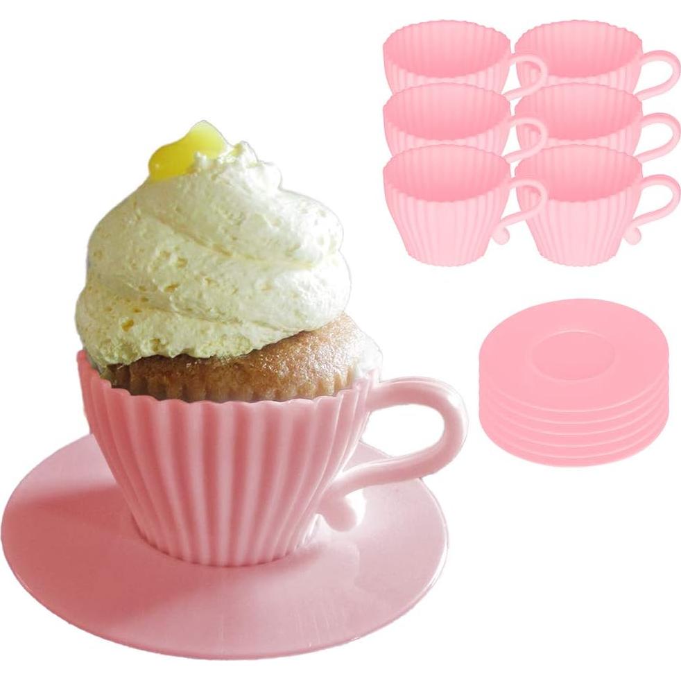 Set de 12 Moldes para Cupcakes de Silicona Evelots - Rosa
