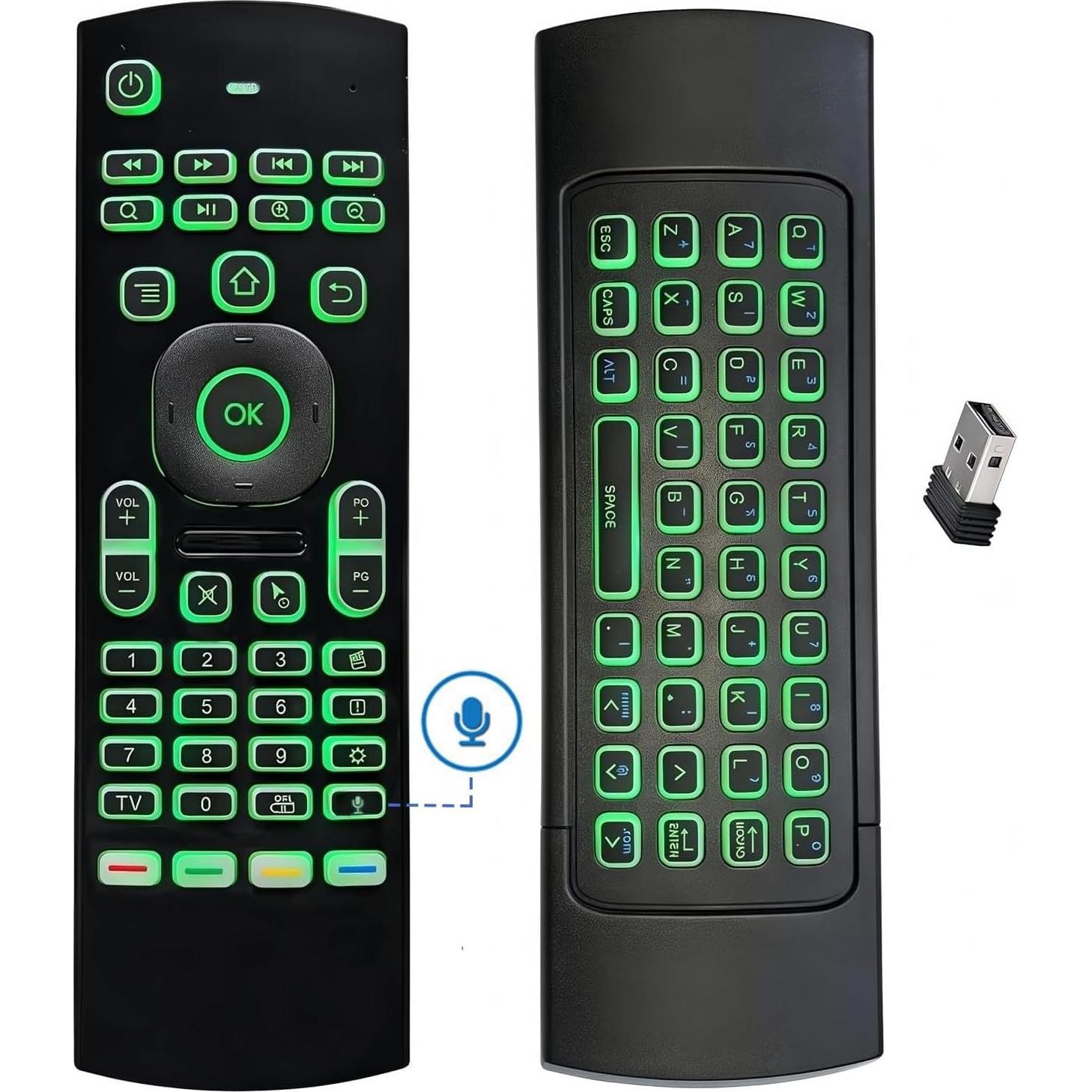 Teclado Inalámbrico MX3 con Ratón Aéreo y Voz 2.4G