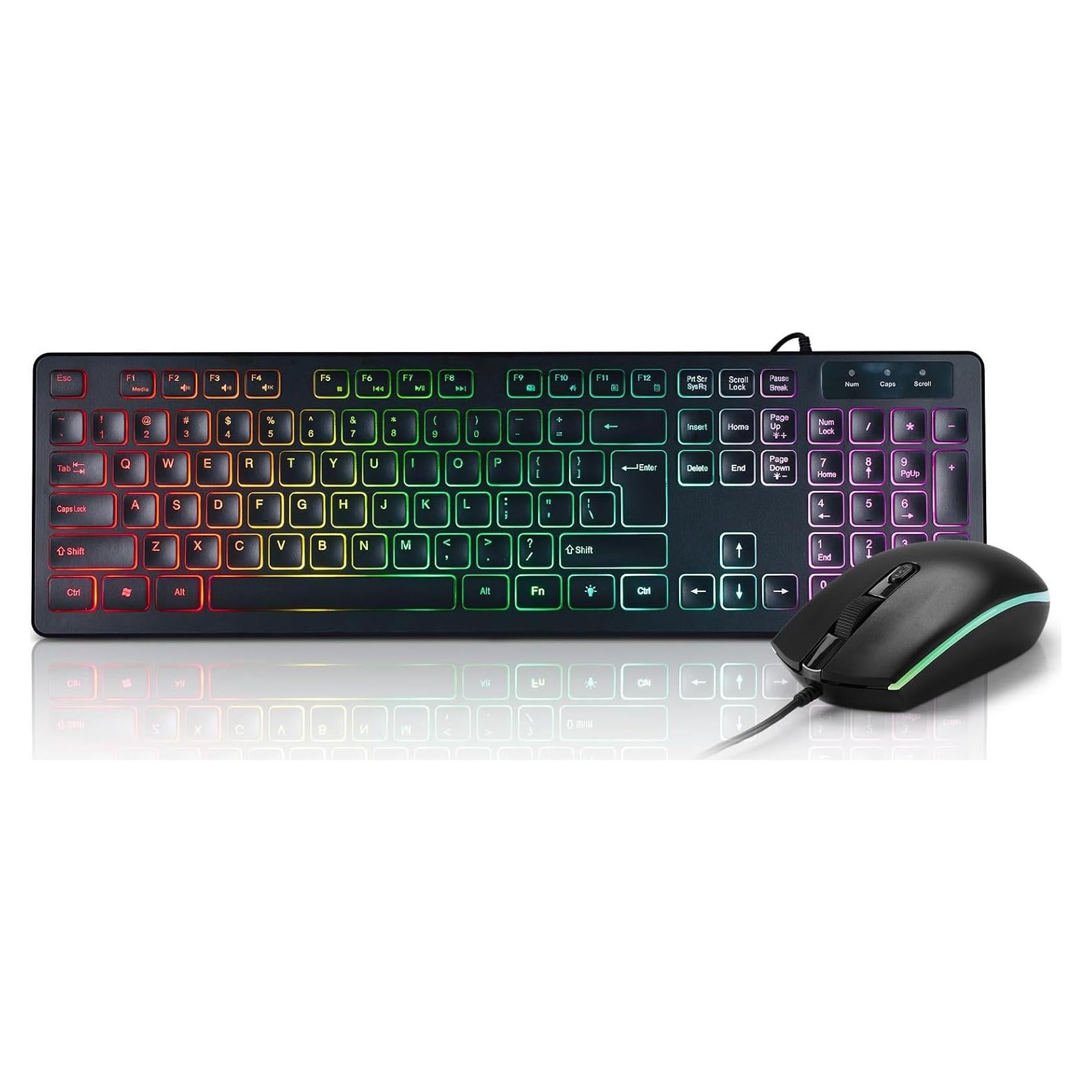 Combo Teclado y Ratón Retroiluminado LED Arcoíris Guiheng