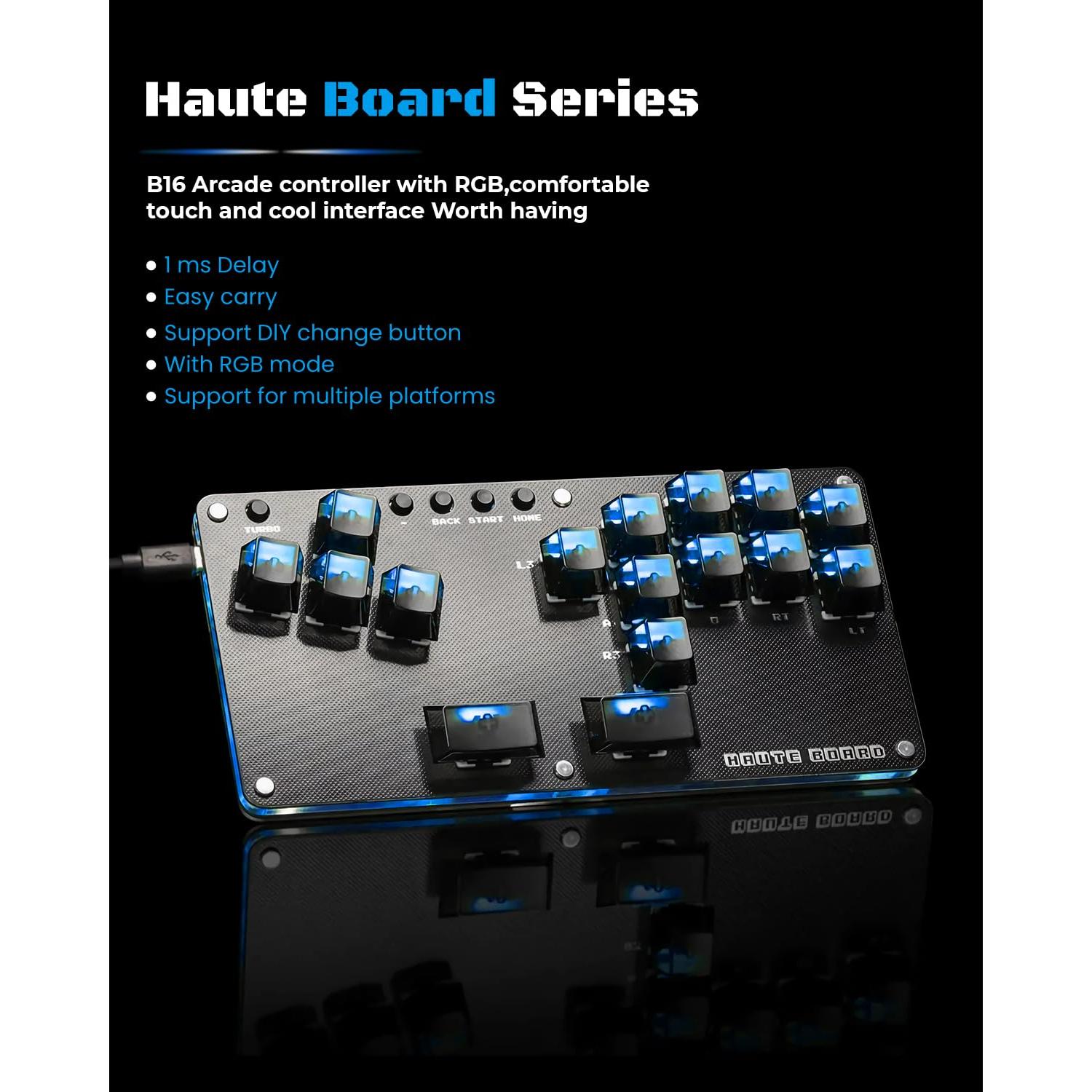 Controlador de Arcade Sehawei MINI-PLUS 16 Teclas Turbo PC/PS4/Switch