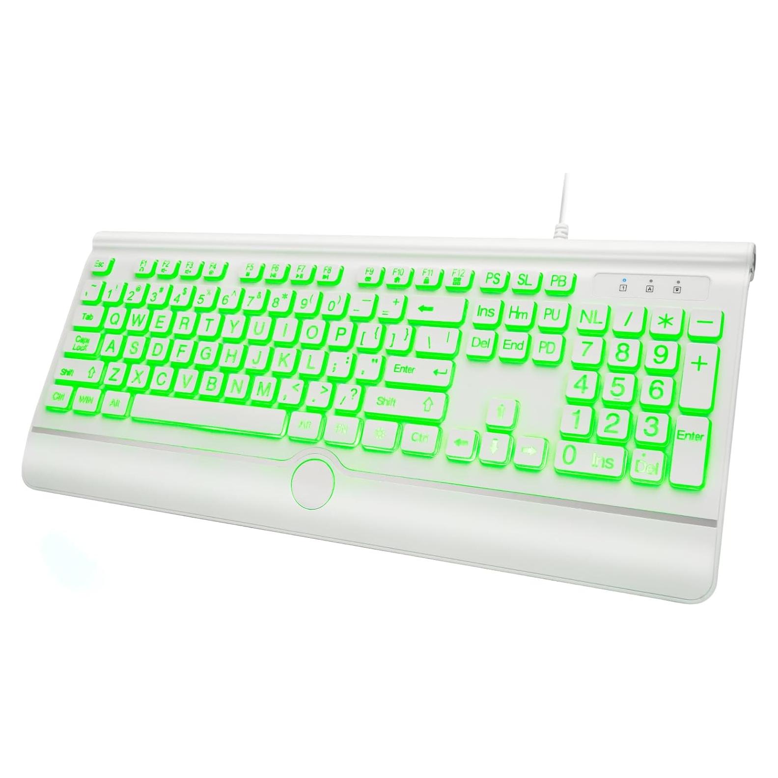 Teclado USB Retroiluminado KOPJIPPOM Grande 7 Colores