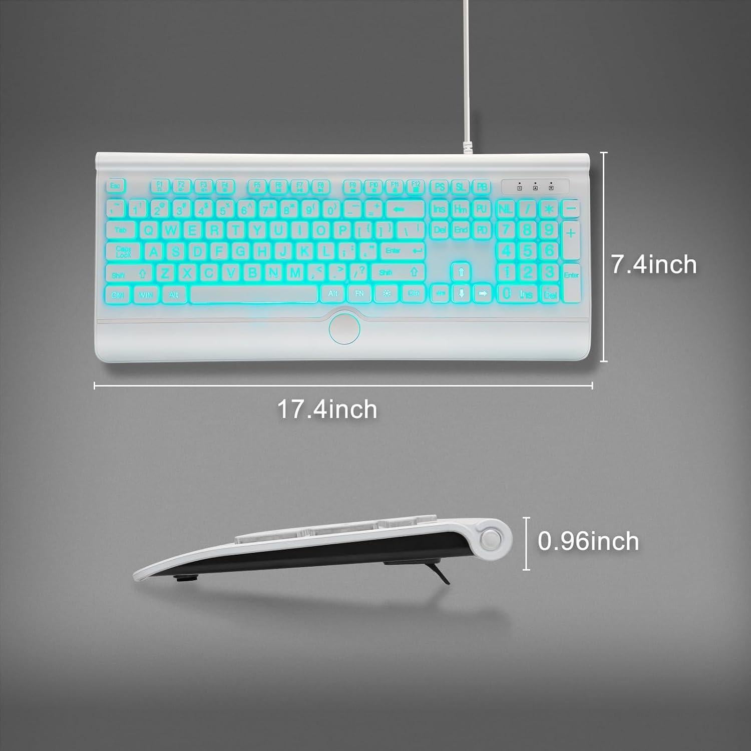 Teclado USB Retroiluminado KOPJIPPOM Grande 7 Colores
