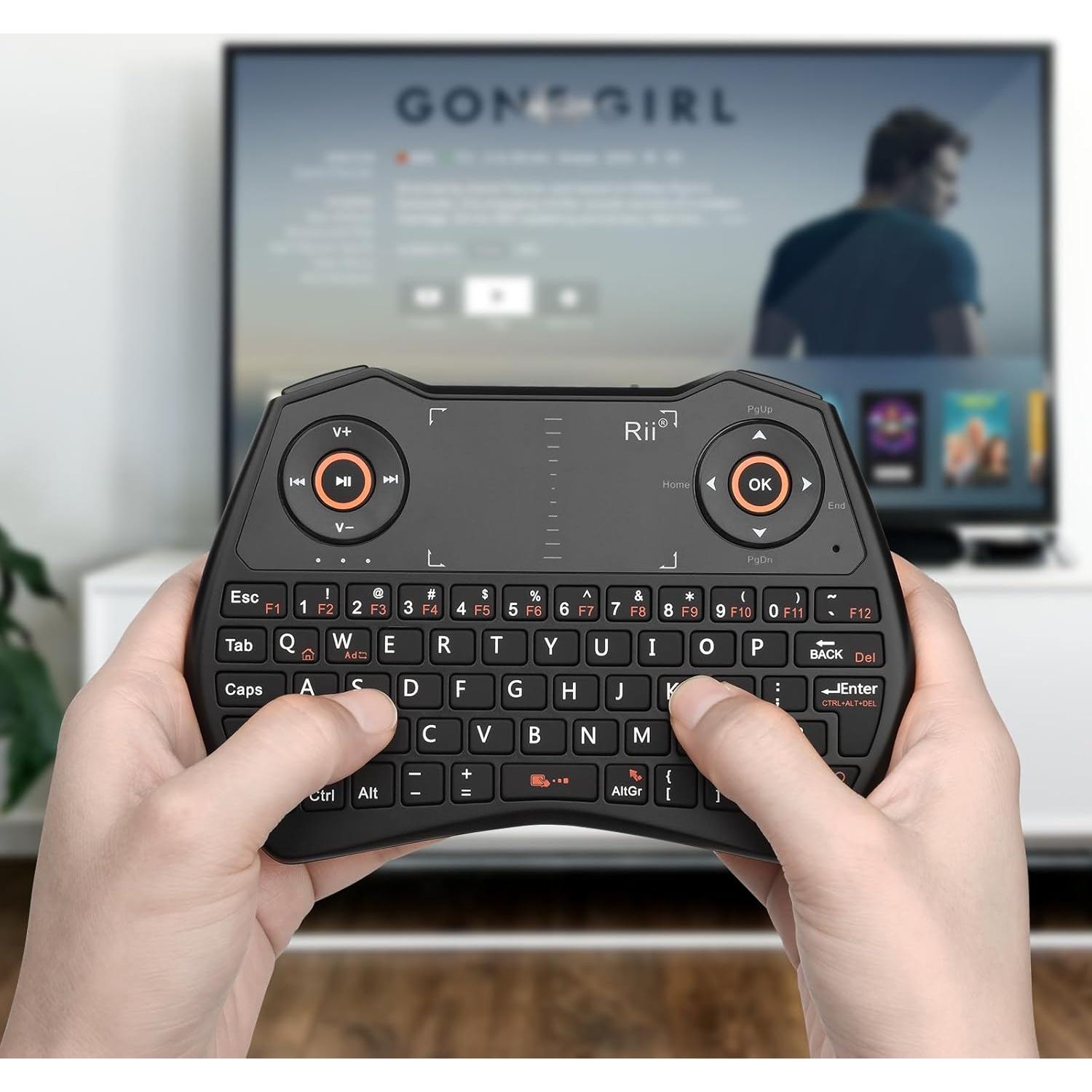 Teclado Inalámbrico Mini Rii K28 con Touchpad y Retroiluminado