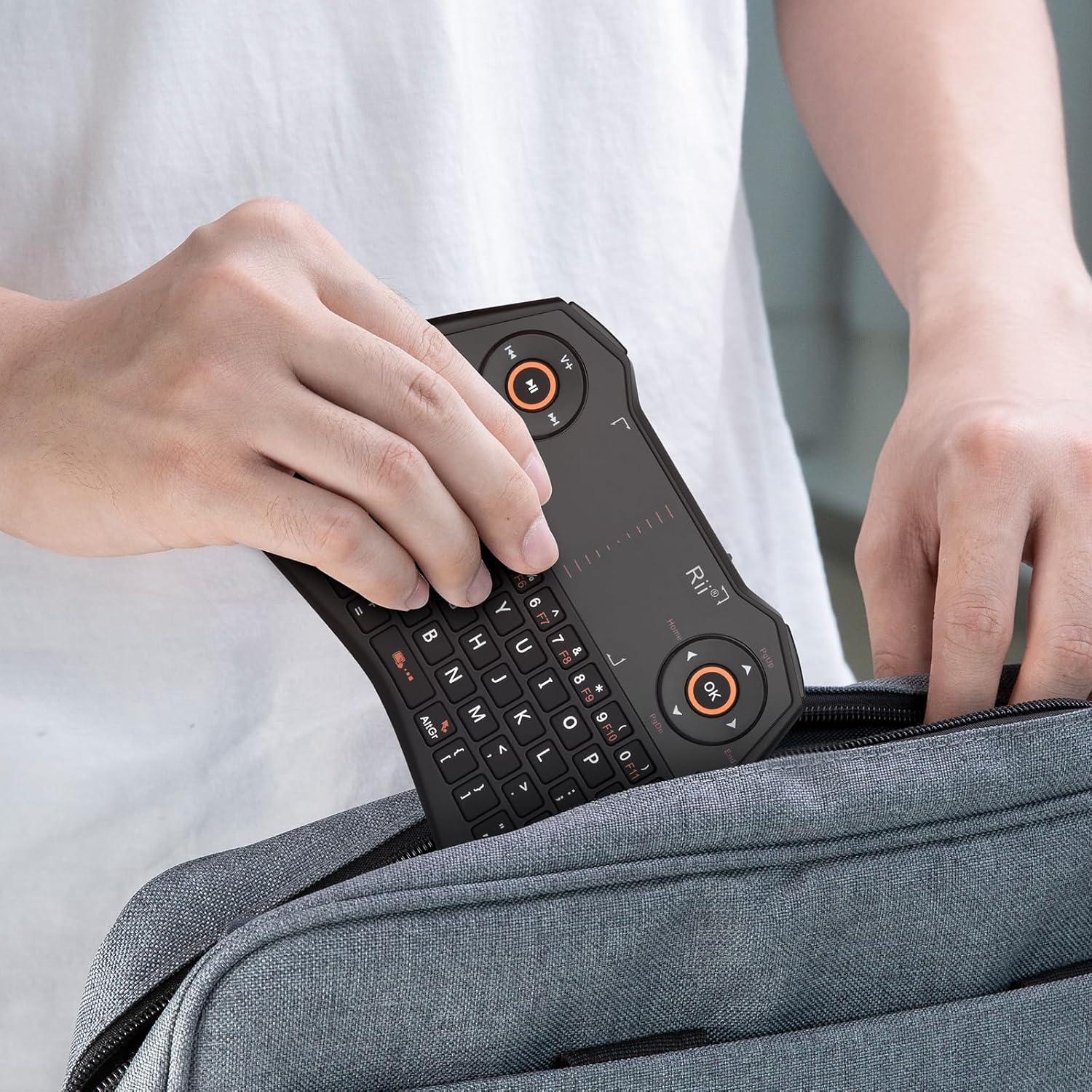 Teclado Inalámbrico Mini Rii K28 con Touchpad y Retroiluminado