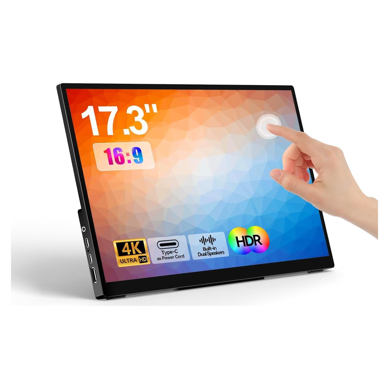 Monitor Portátil WCKUN 17.3" 4K Táctil Metal USB-C HDMI