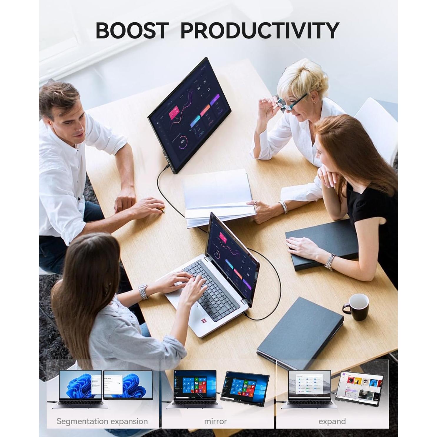 Monitor Portátil WCKUN 17.3" 4K Táctil Metal USB-C HDMI