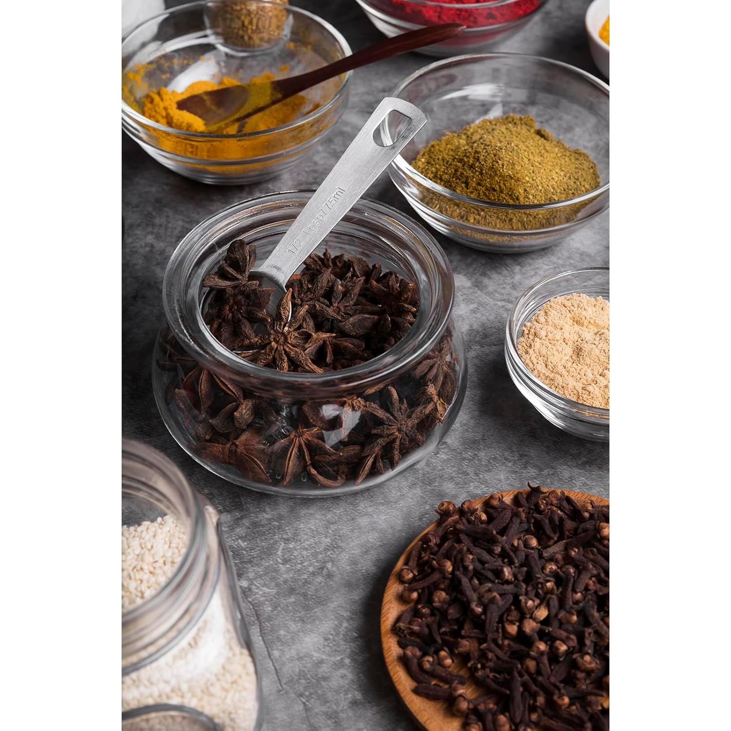 Juego de cucharas medidoras de acero inoxidable Esie Houzie 6 piezas