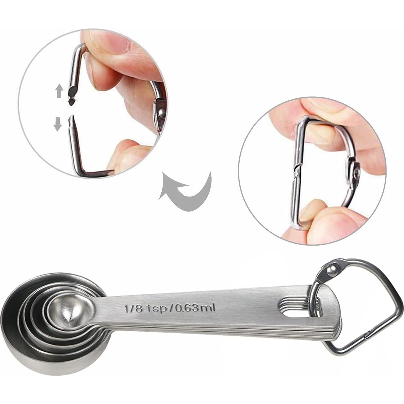 Juego de cucharas medidoras de acero inoxidable Esie Houzie 6 piezas