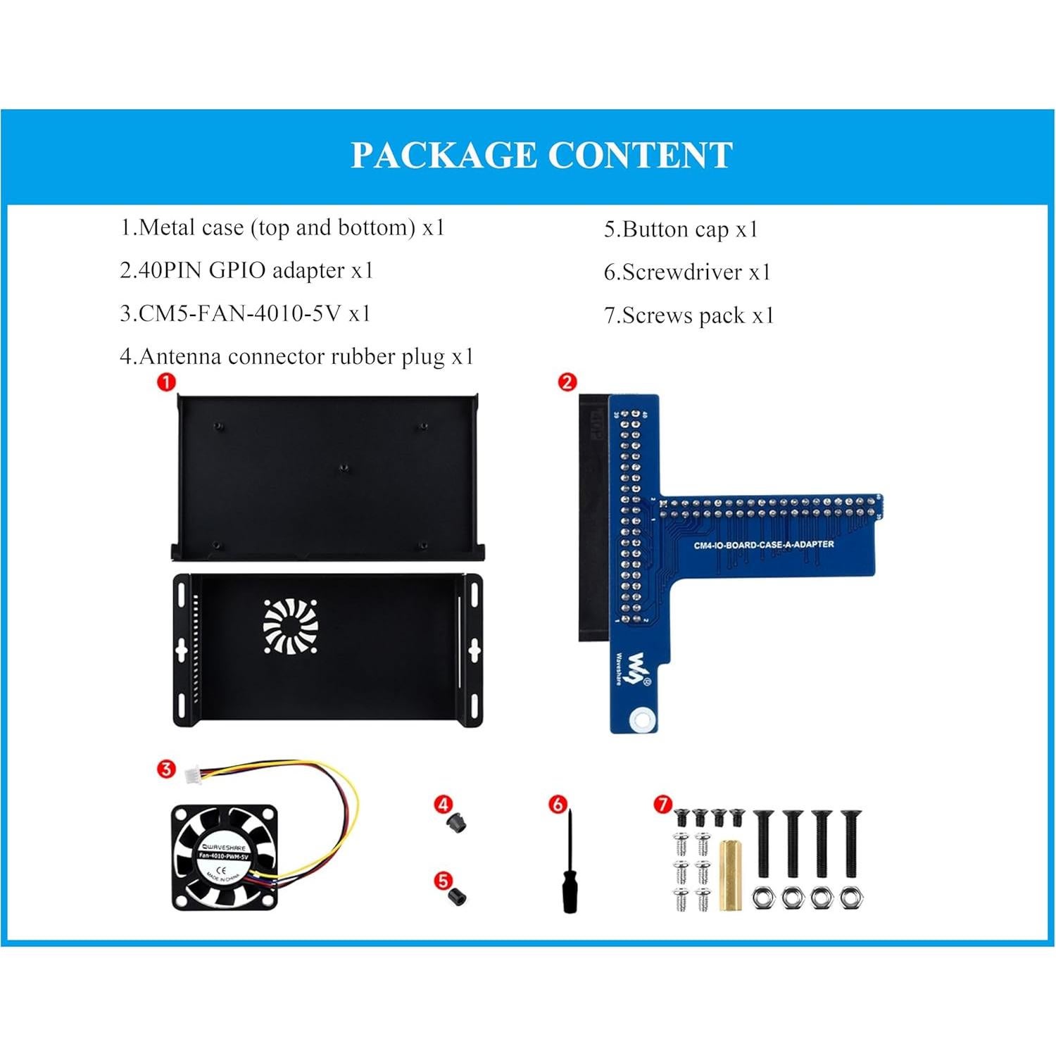 Caja de metal UeeKKoo para Raspberry Pi 5 con ventilador y GPIO