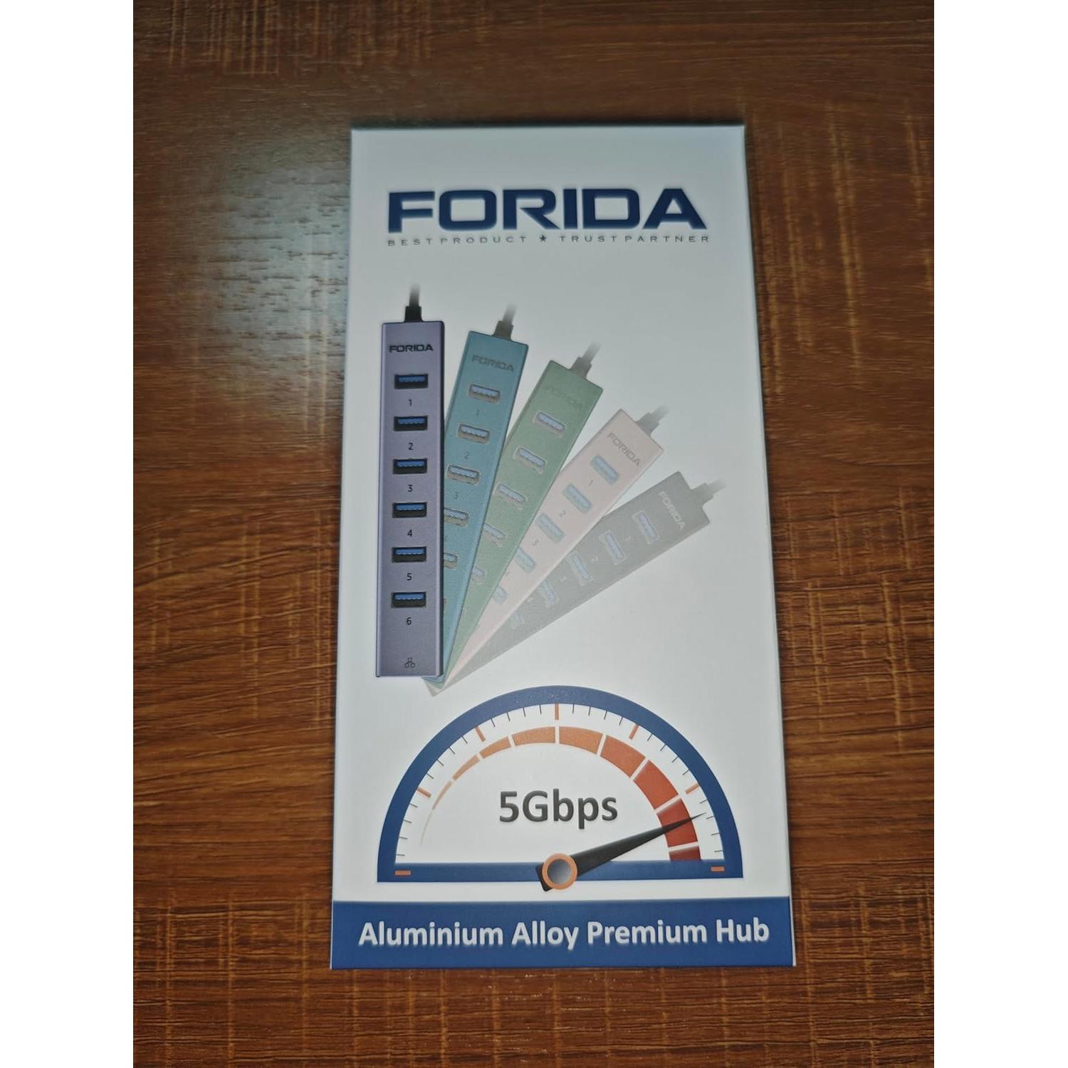 Hub USB 3.0 8-en-1 FORIDA con Ethernet Gigabit y 1.2m