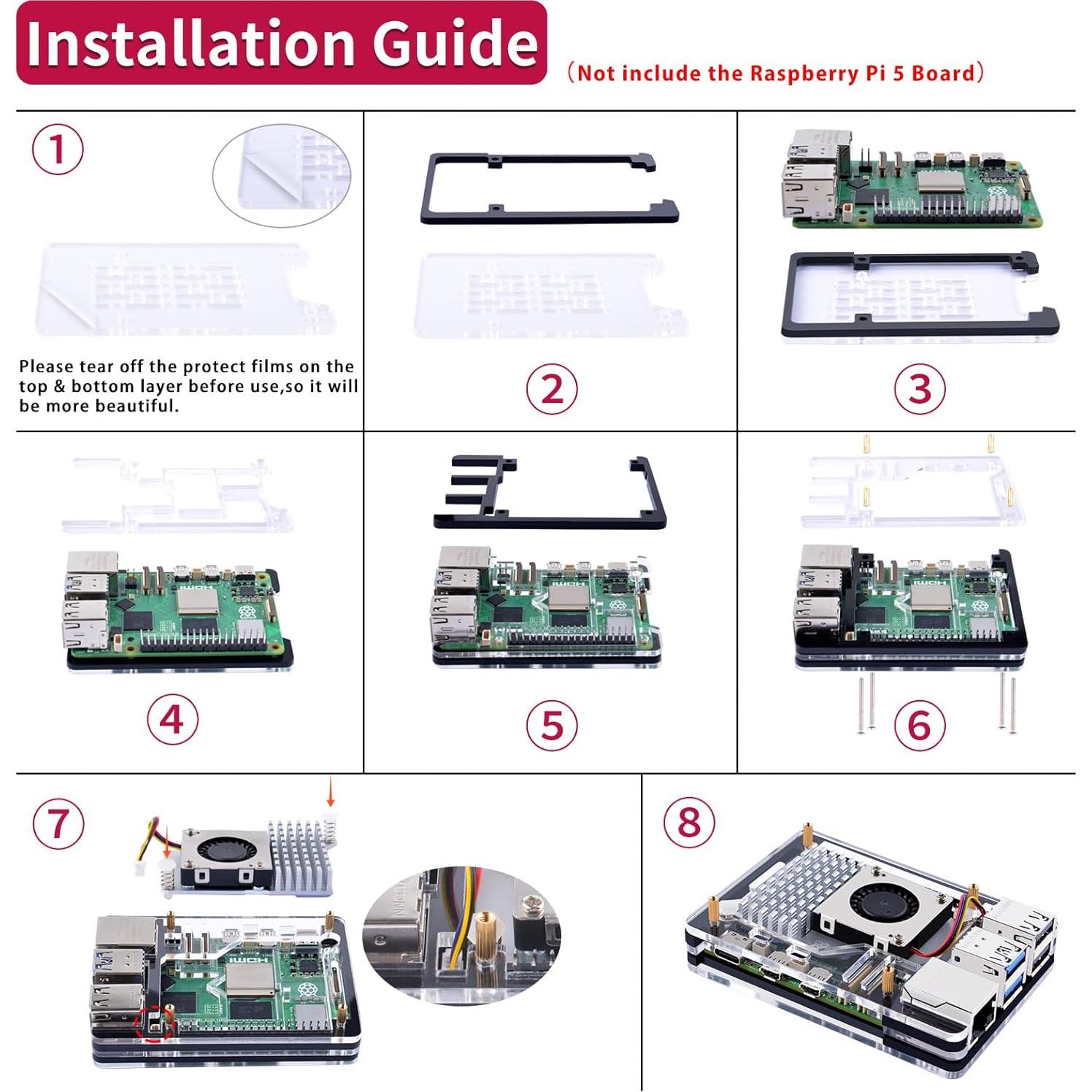 Funda DVOZVO 5 Capas con Enfriador Activo para Raspberry Pi 5