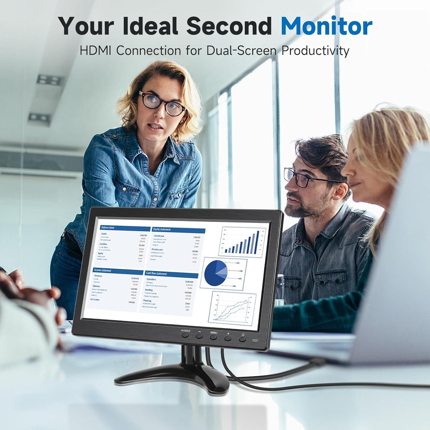 Monitor Portátil JINSWY 10.1" HD 1024x600 HDMI VGA USB