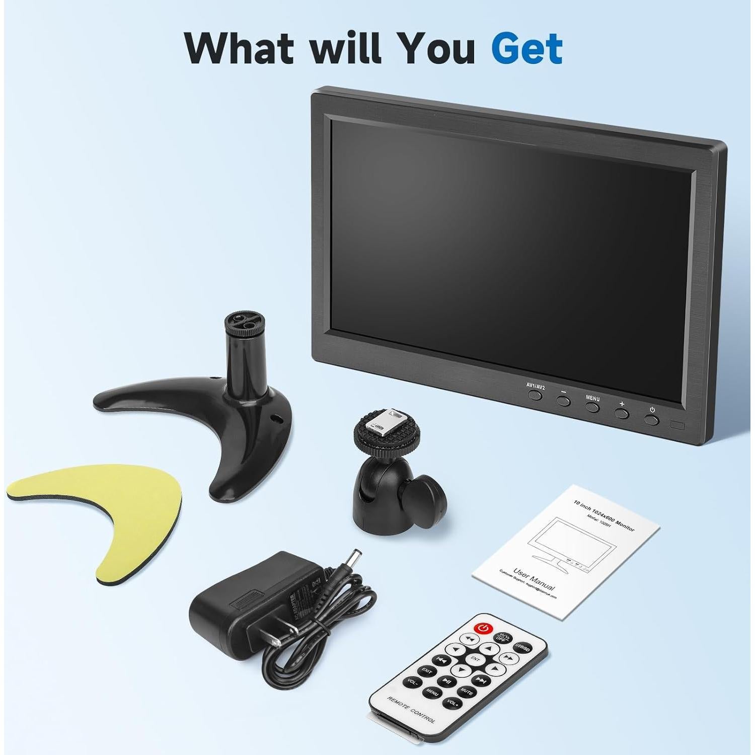 Monitor Portátil JINSWY 10.1" HD 1024x600 HDMI VGA USB