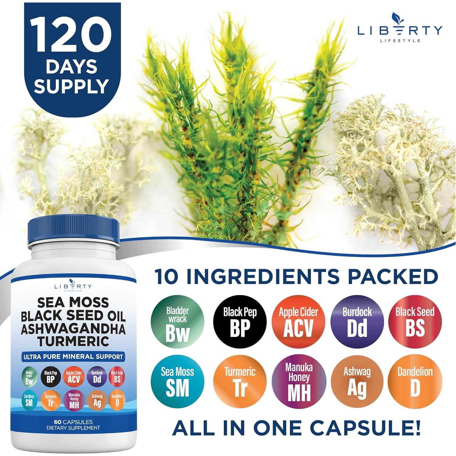 Suplemento de Musgo Marino Liberty - Aceite Semilla Negra 91g