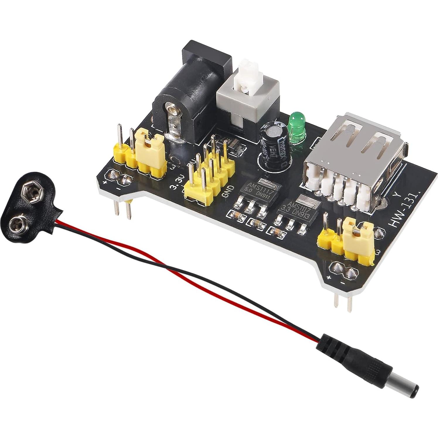 Módulo de Suministro de Energía AITIAO MB102 3.3V/5V con Clips