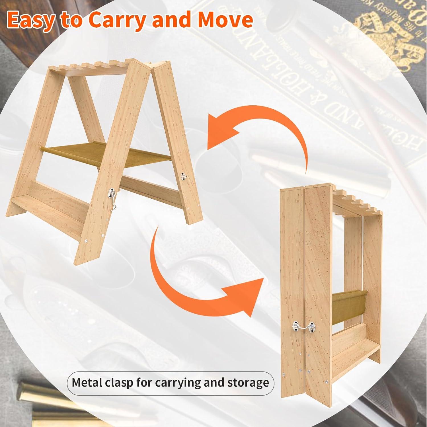 Soporte para Rifles Plegable OSIEWEN de Madera 12 Ranuras