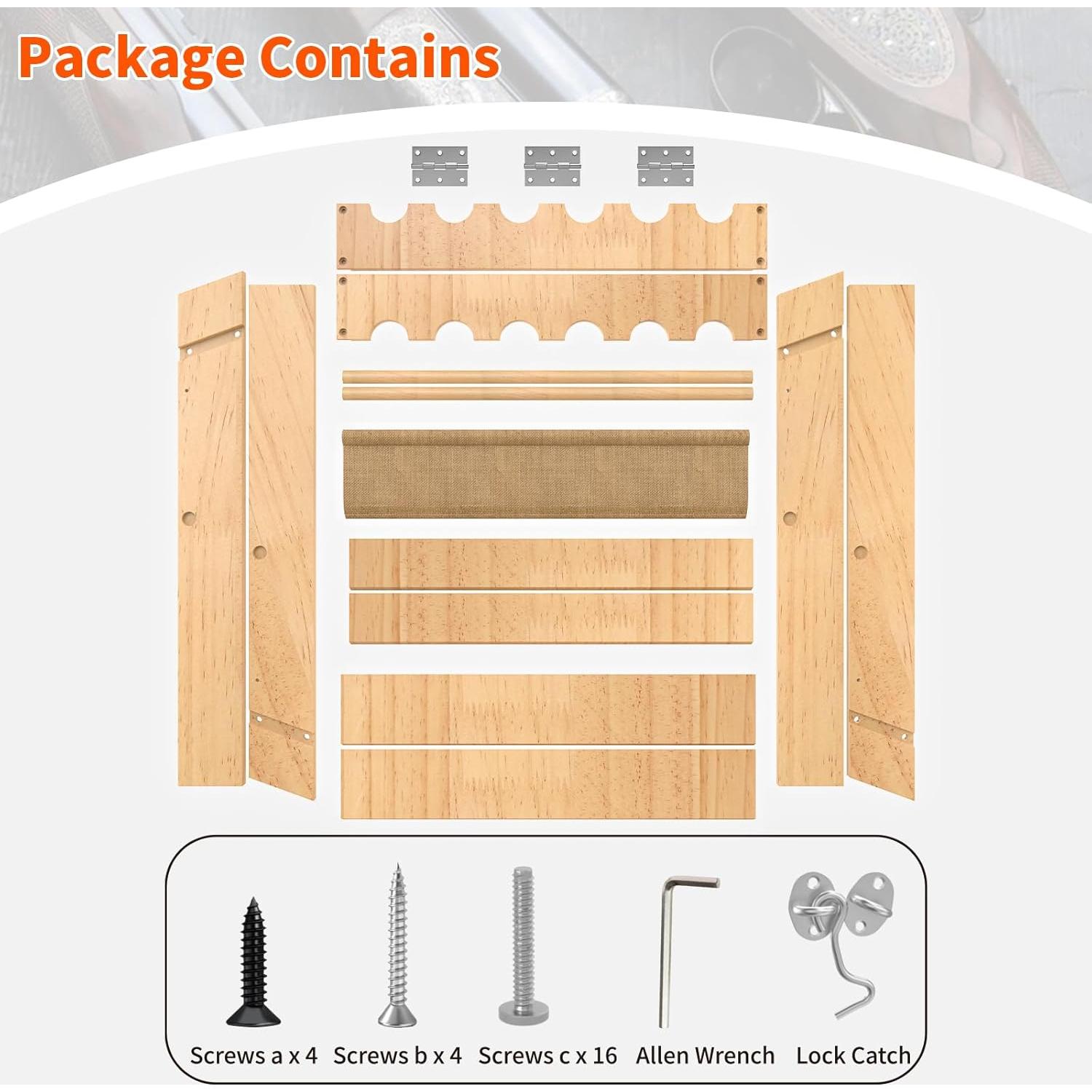Soporte para Rifles Plegable OSIEWEN de Madera 12 Ranuras