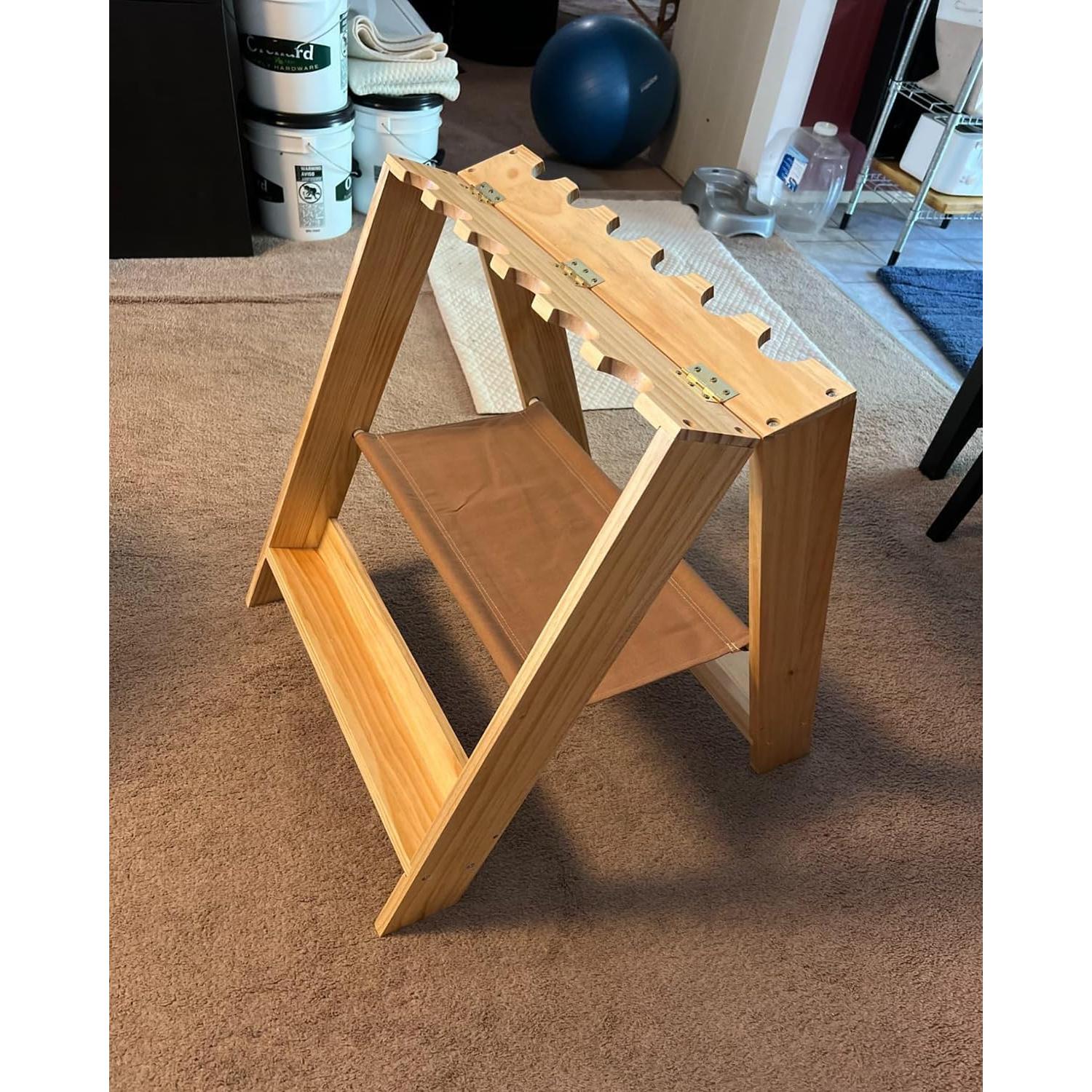 Soporte para Rifles Plegable OSIEWEN de Madera 12 Ranuras