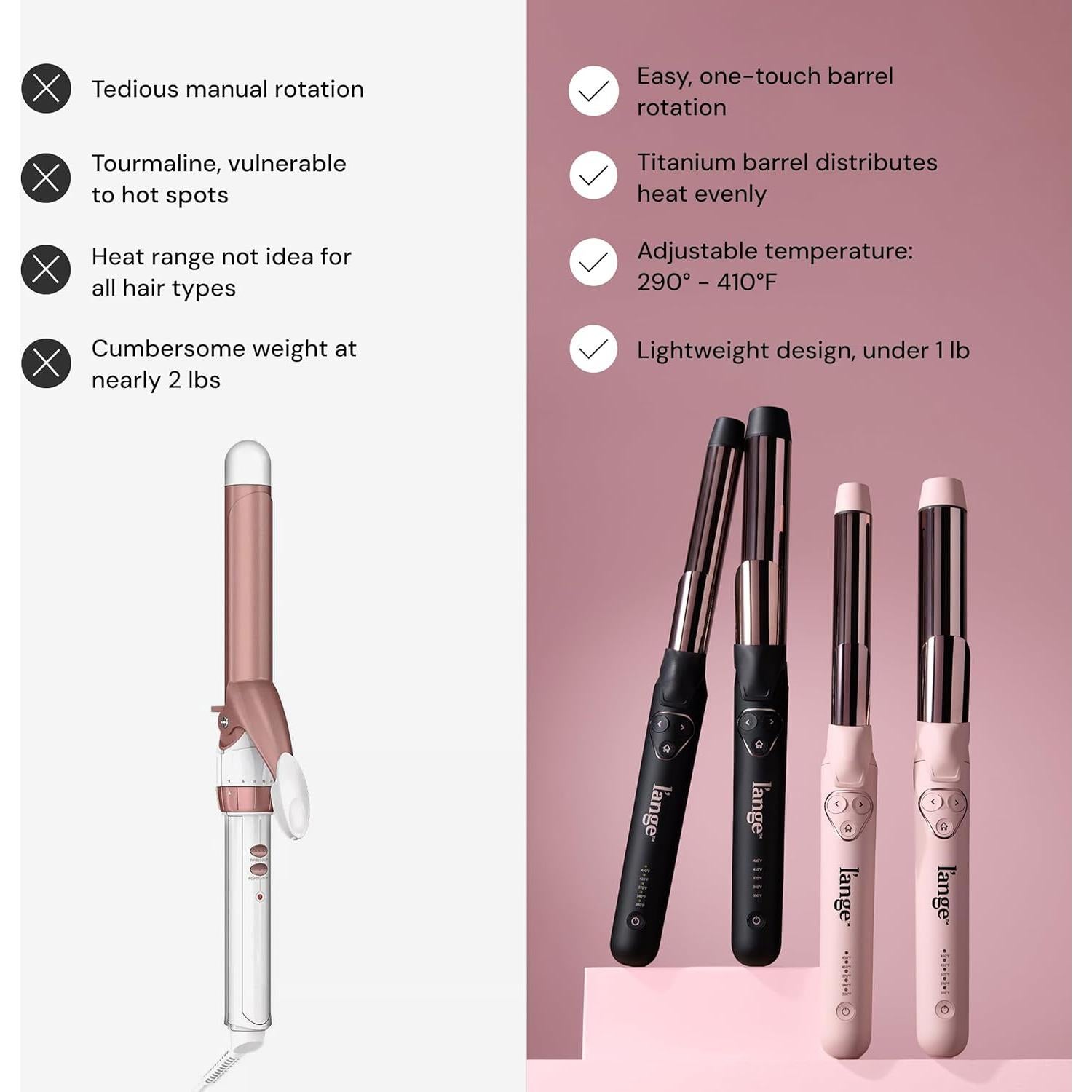 Plancha de Rizar Rotativa L'ANGE HAIR Le Pirouette 25mm Negro