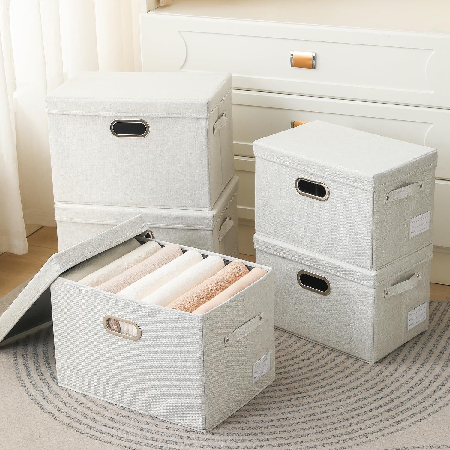 Caja de Almacenamiento Plegable PRANDOM Beige 3-Pack 38.9x25.4x24.6 cm