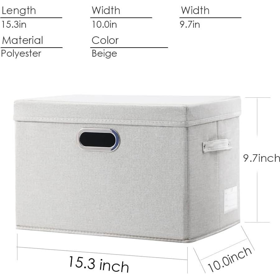 Caja de Almacenamiento Plegable PRANDOM Beige 3-Pack 38.9x25.4x24.6 cm