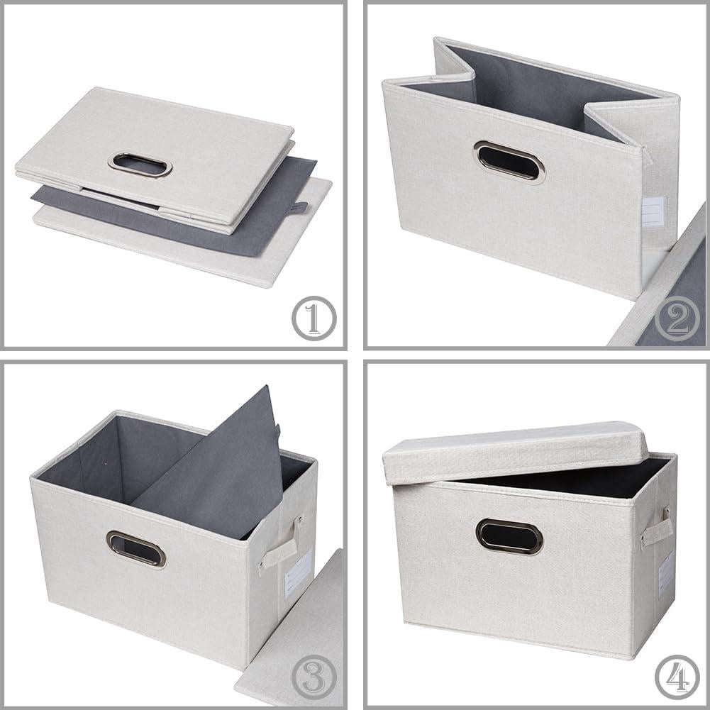 Caja de Almacenamiento Plegable PRANDOM Beige 3-Pack 38.9x25.4x24.6 cm