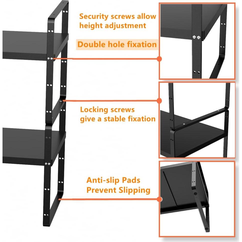 Organizador Expandible Slideep para Cocina 3 Estantes Negro