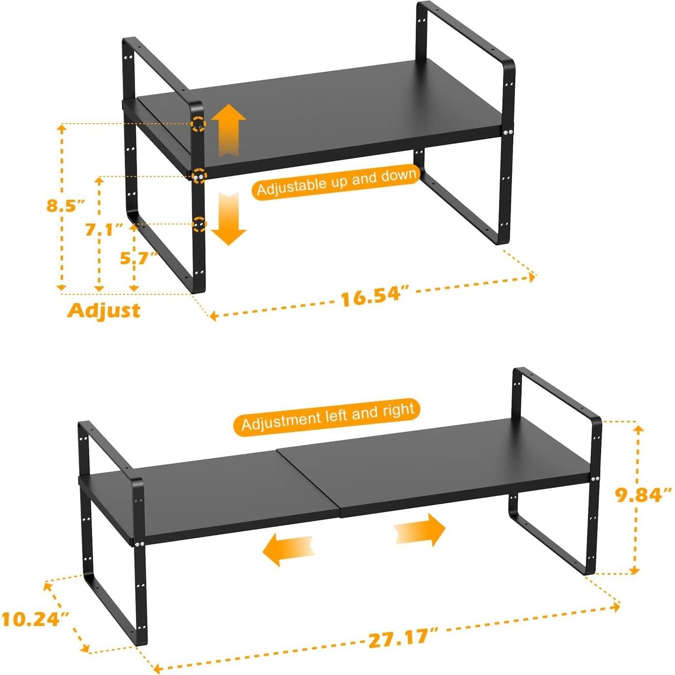 Organizador Expandible Slideep para Cocina 3 Estantes Negro
