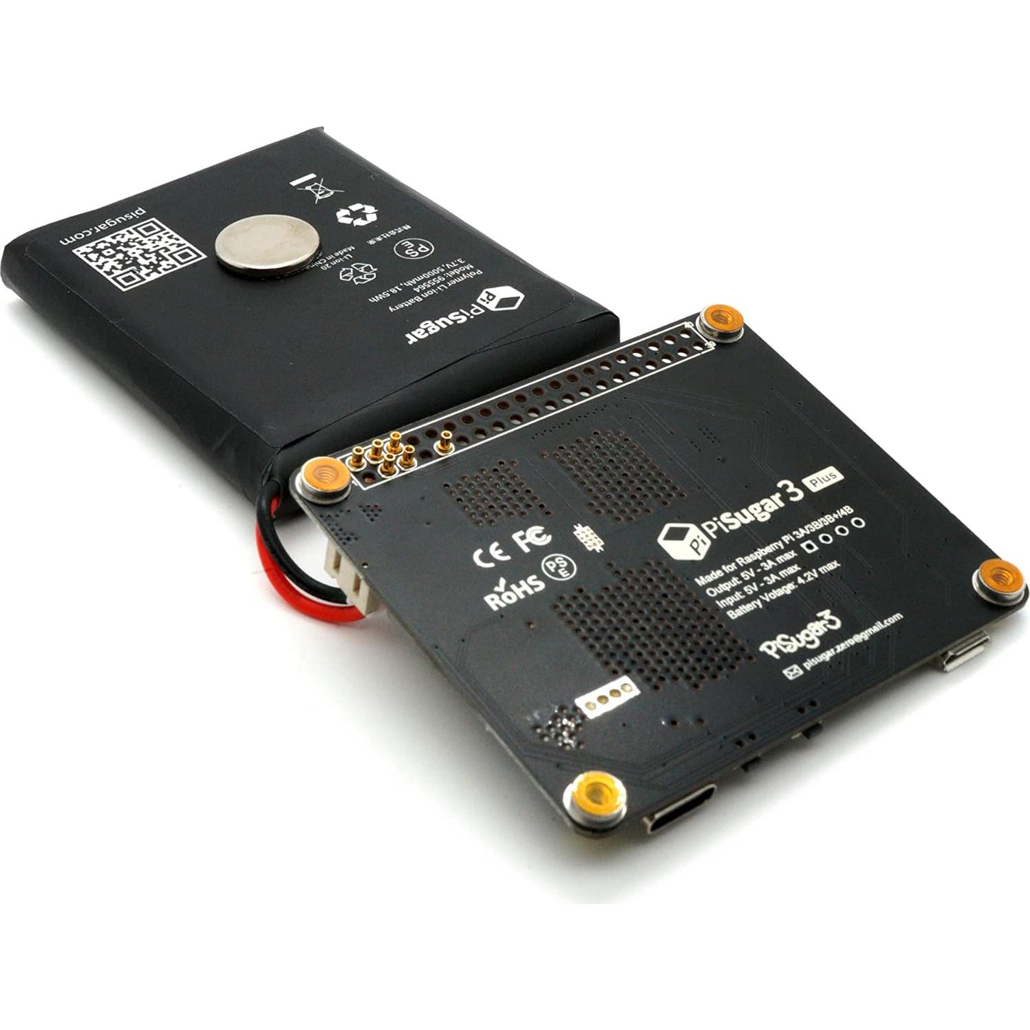 Placa de Expansión PiSugar 3 Plus para Raspberry Pi 3B/4B