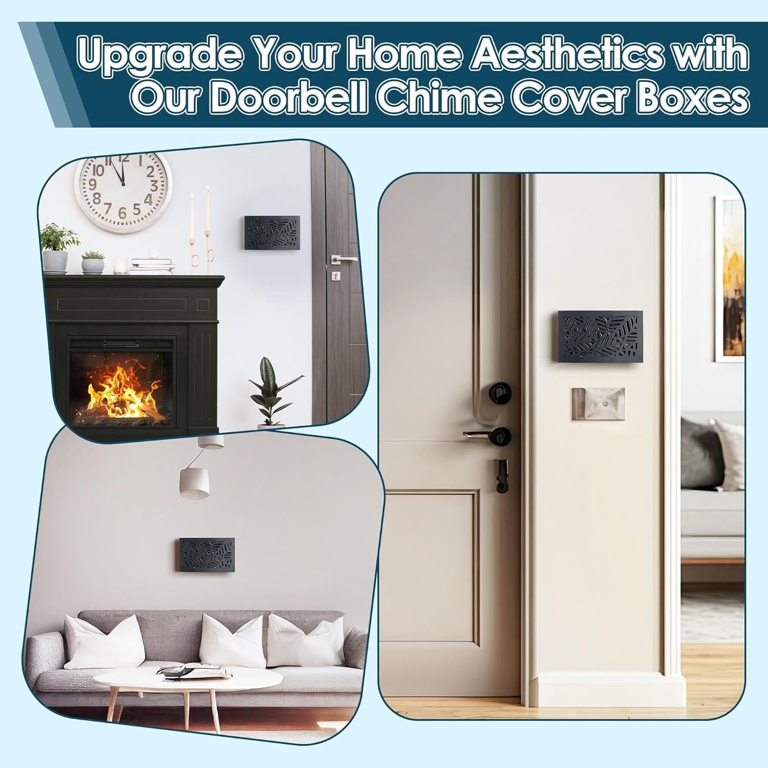 Caja de Cubierta de Timbre Saillong de Madera Negra 24.4x15.2cm