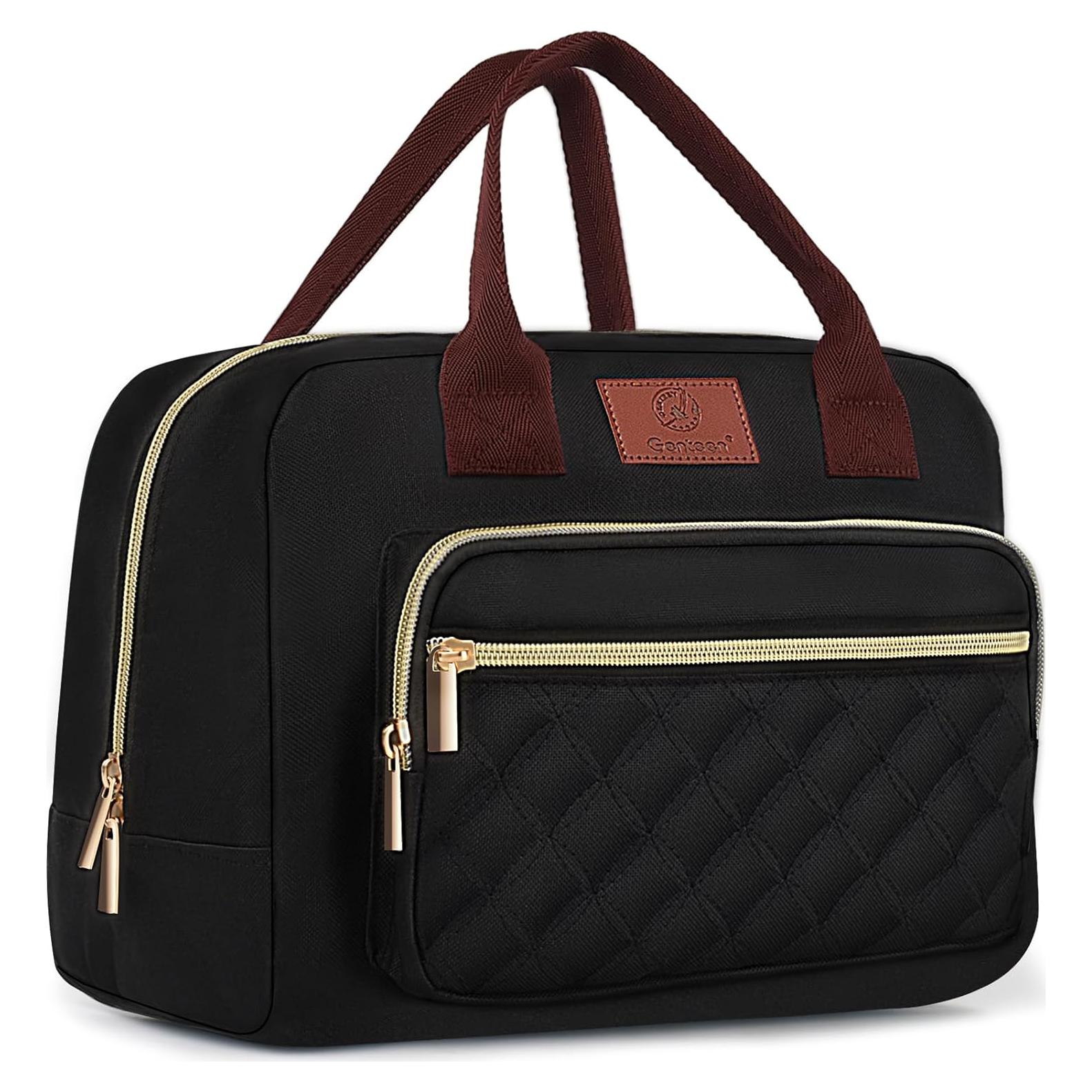 Bolsa de Almuerzo Aislada Genteen Negra 29.5x15.7x20.1 cm