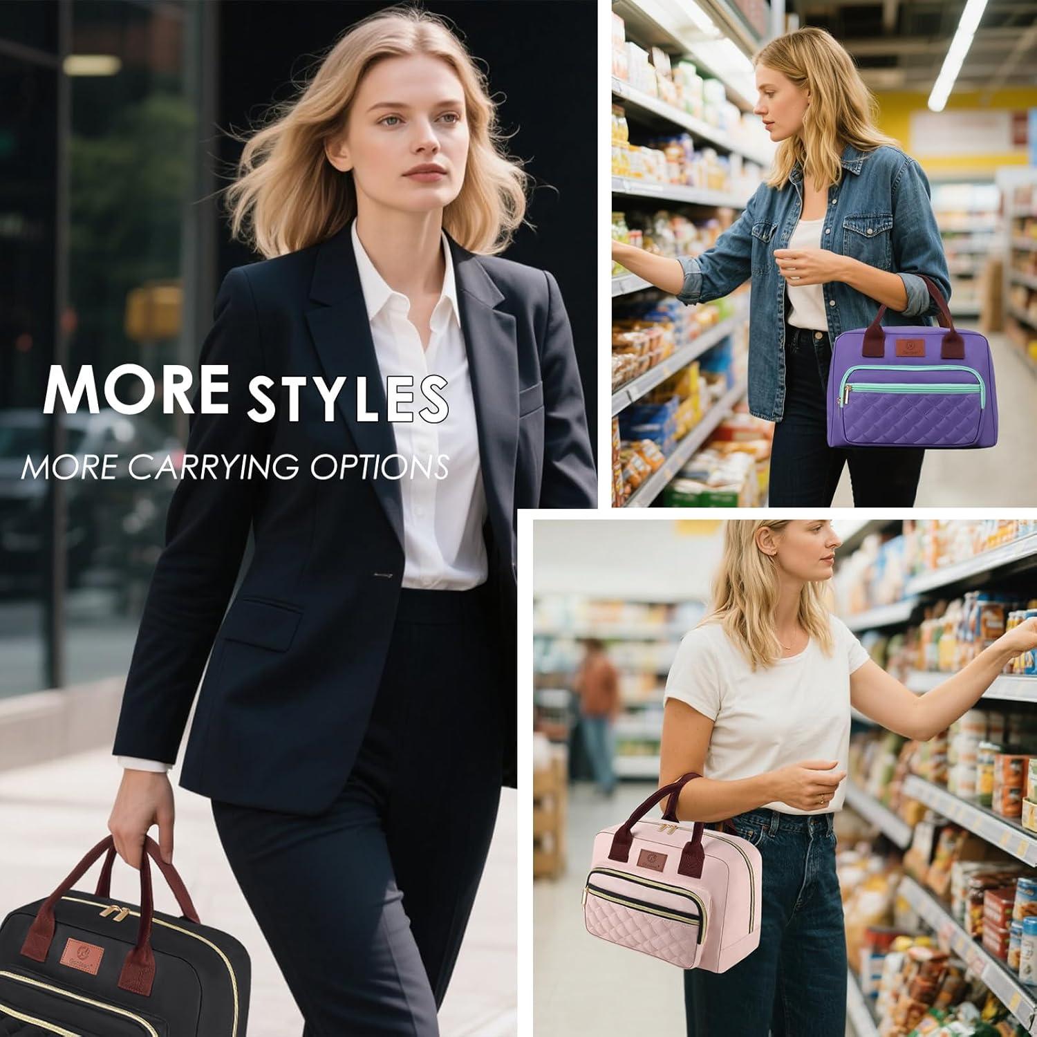 Bolsa de Almuerzo Aislada Genteen Negra 29.5x15.7x20.1 cm