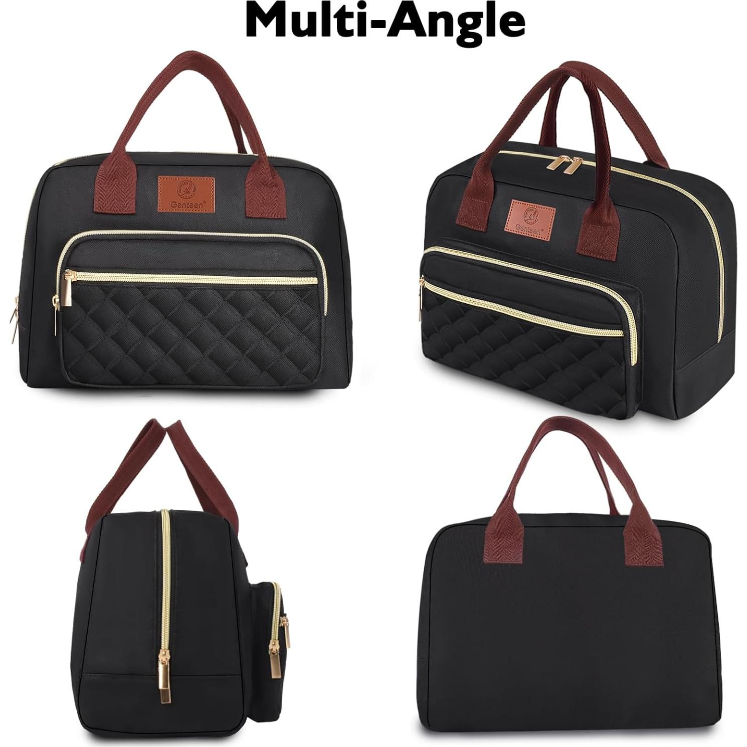 Bolsa de Almuerzo Aislada Genteen Negra 29.5x15.7x20.1 cm