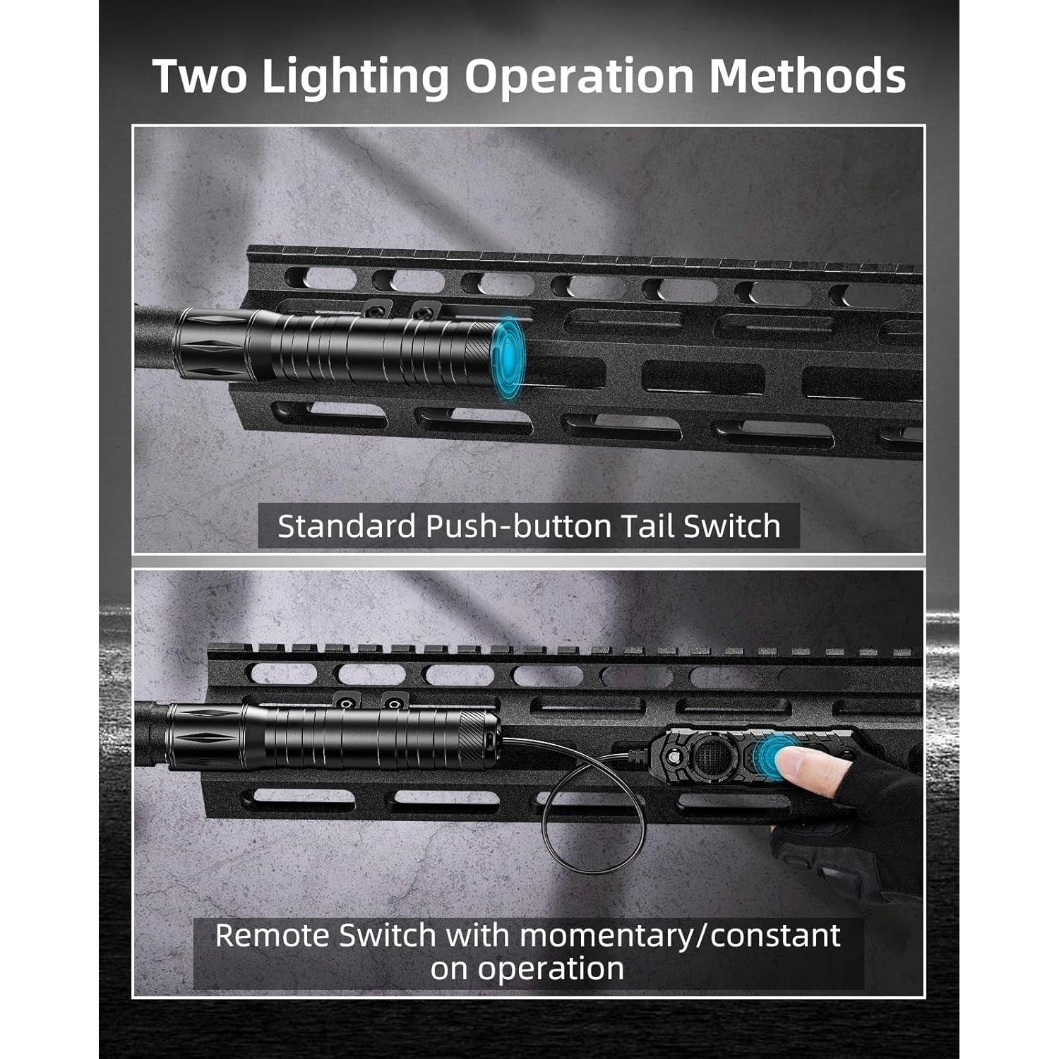 Linterna Táctica EZshoot 1800 Lúmenes para Rifle Mlok