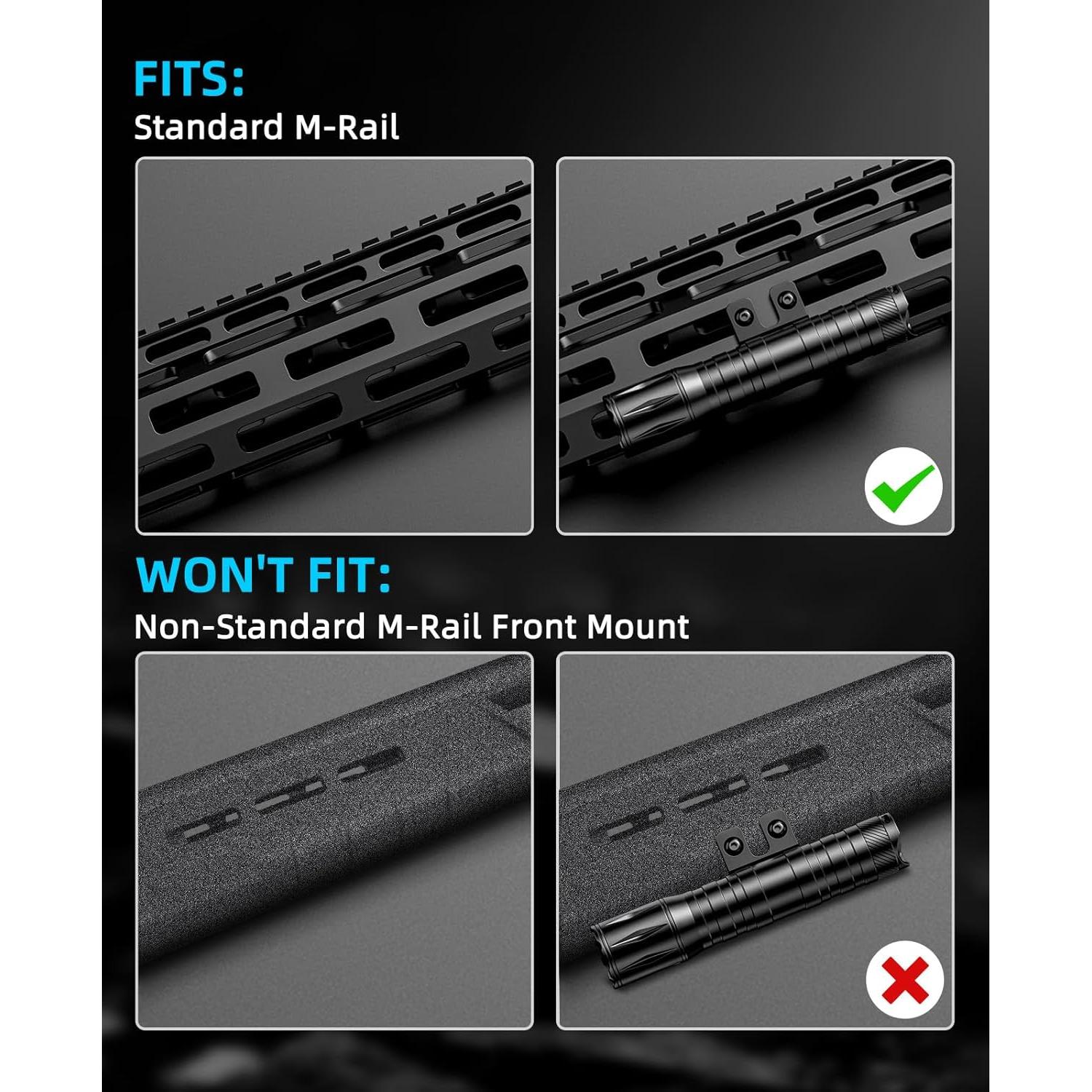 Linterna Táctica EZshoot 1800 Lúmenes para Rifle Mlok