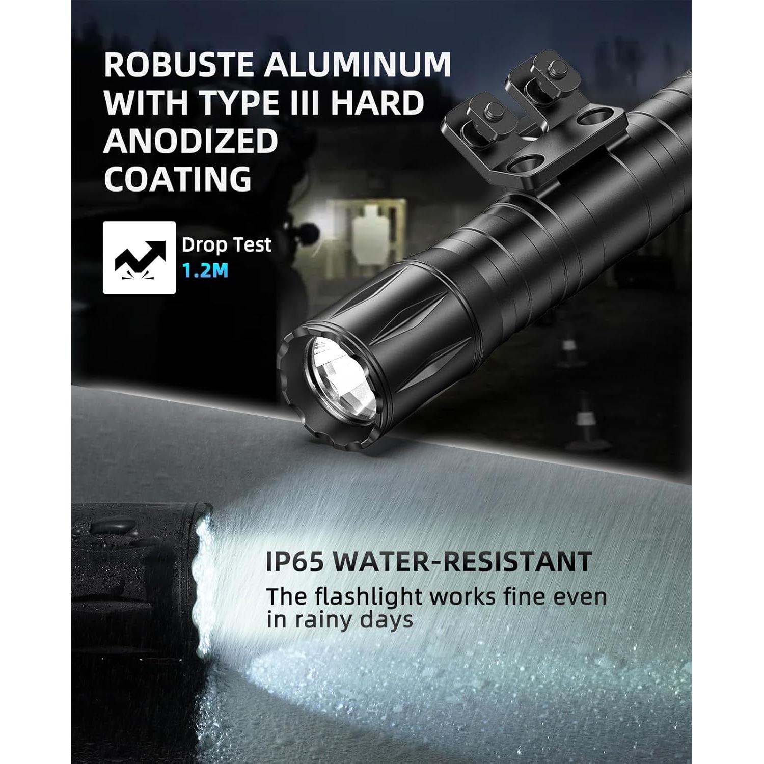 Linterna Táctica EZshoot 1800 Lúmenes para Rifle Mlok